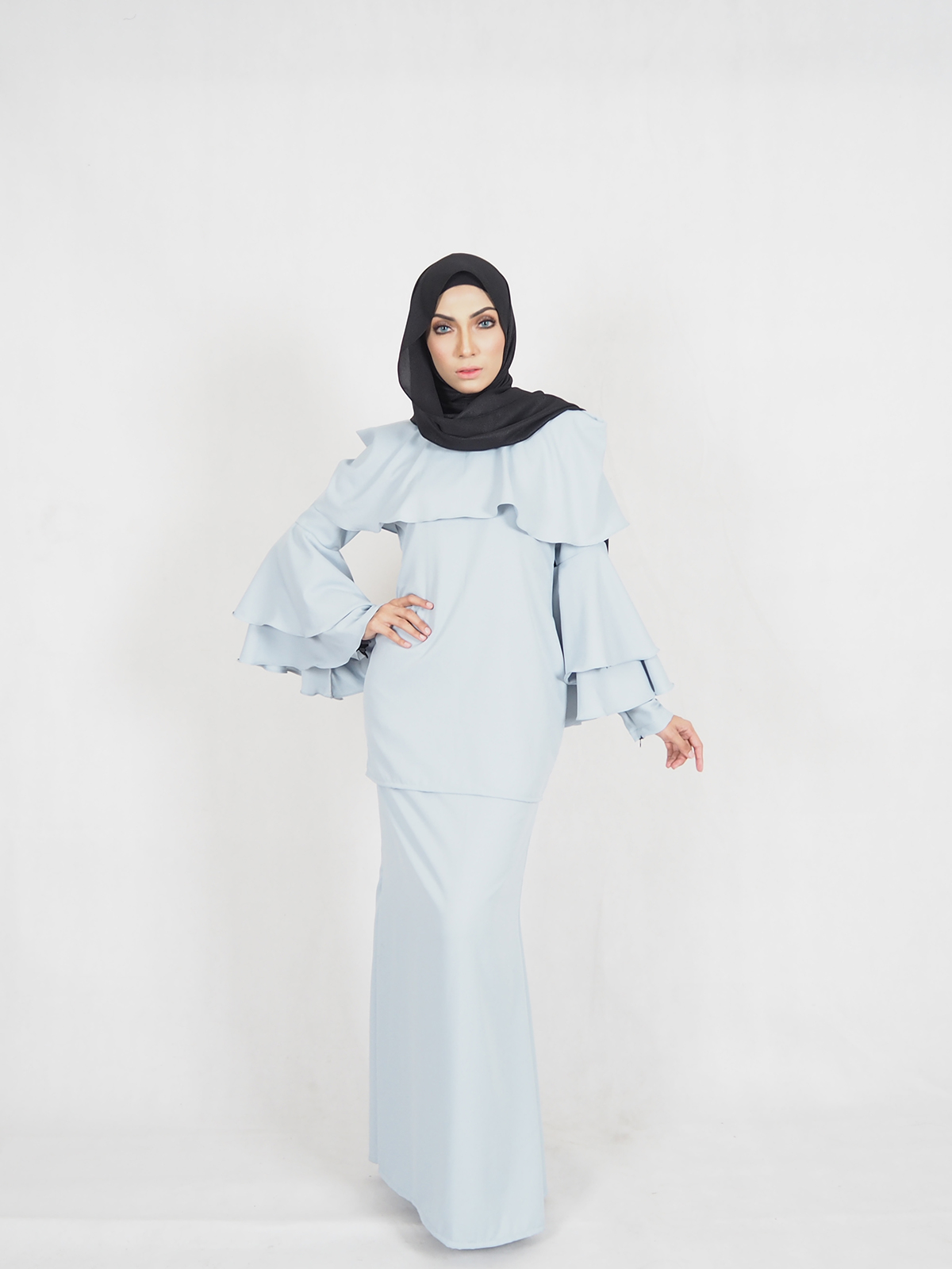 SW4319 Baju Kurung Light Blue
