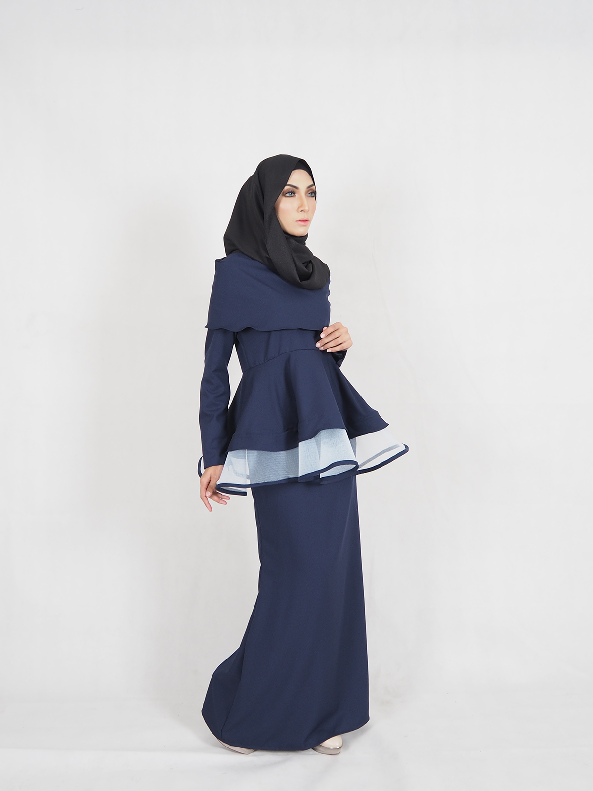 SW4324 Baju Kurung Dark Blue