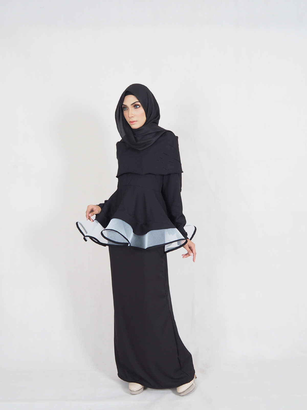 SW4334 Baju Kurung (PLUS SIZE) Black