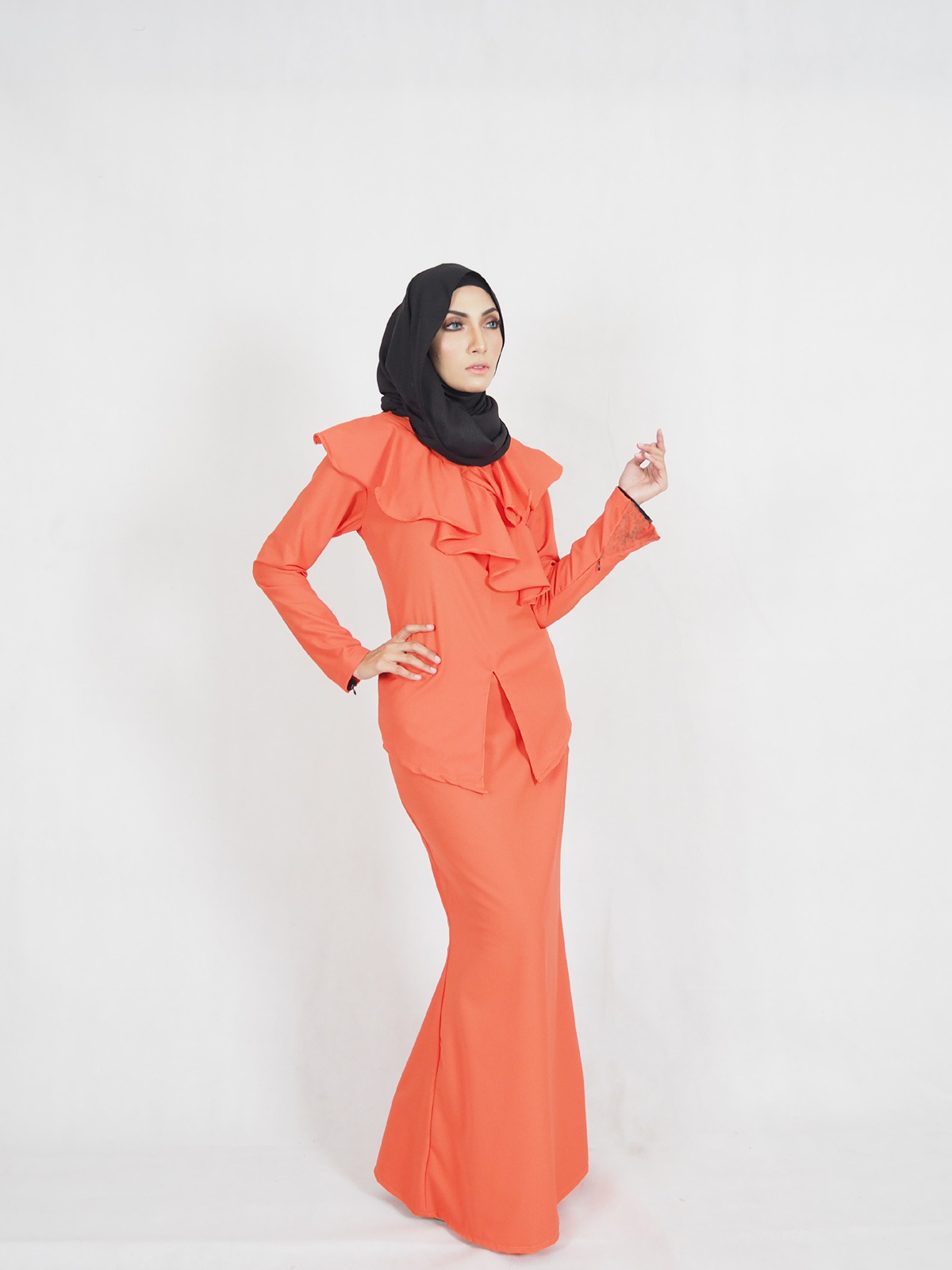 SW4335 Baju Kurung (PLUS SIZE) Orange