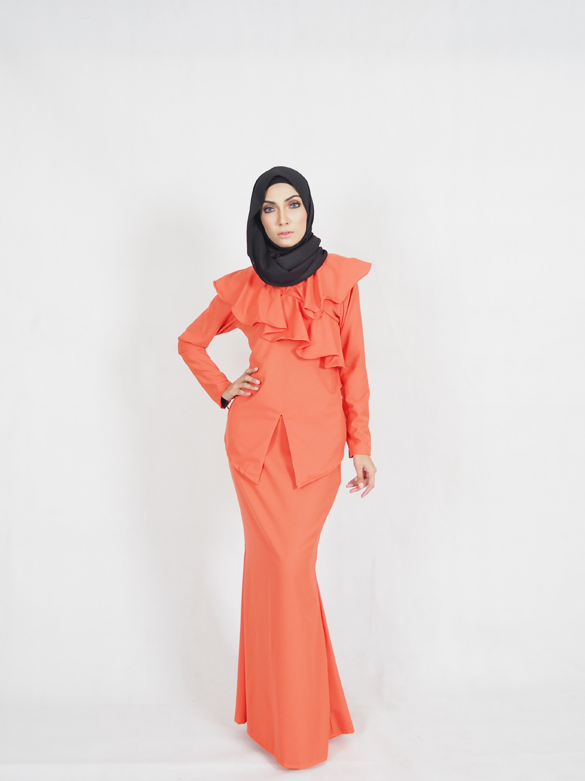 SW4335 Baju Kurung (PLUS SIZE) Orange