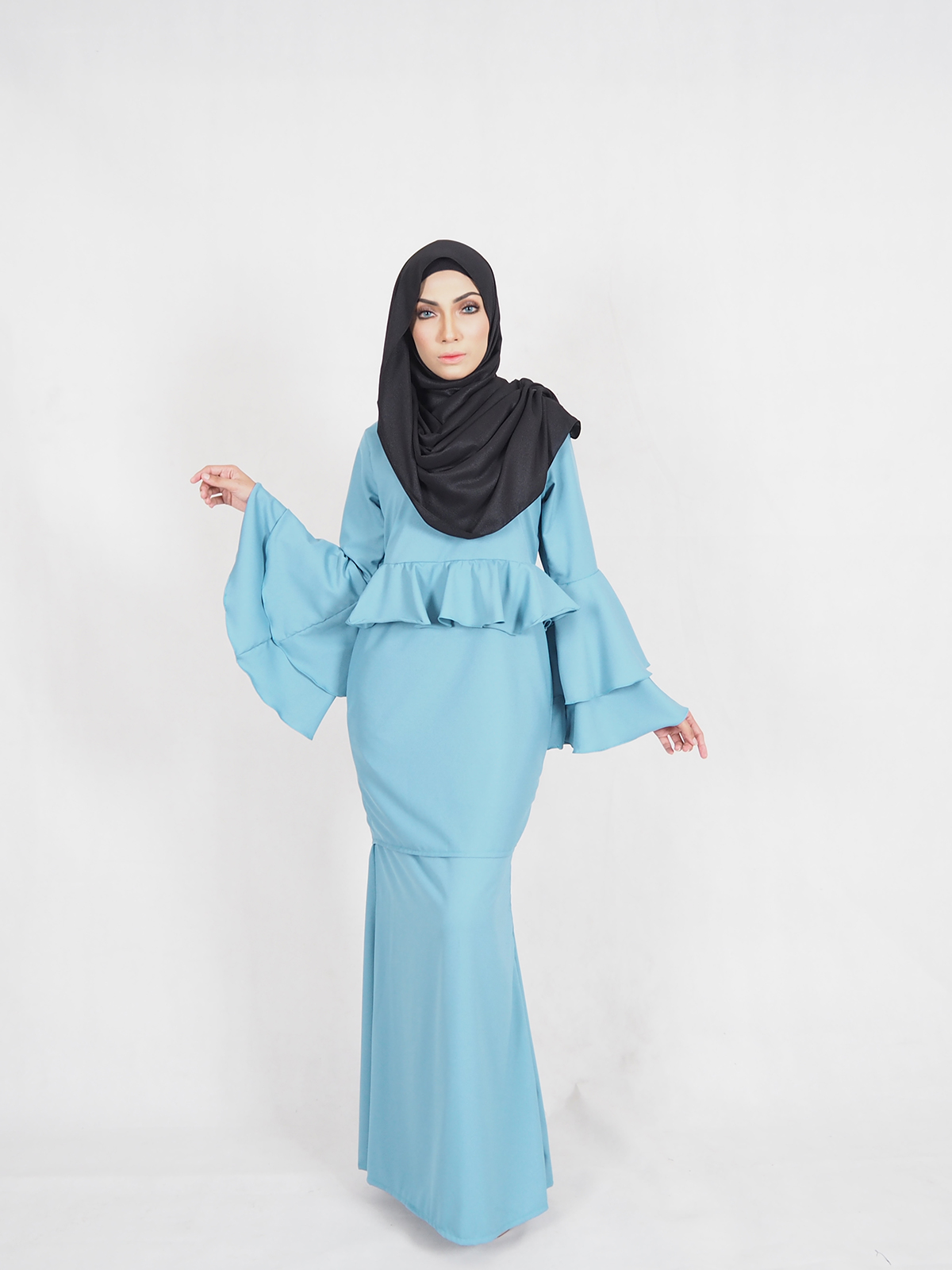 SW4340 Baju Kurung (PLUS SIZE) Blue