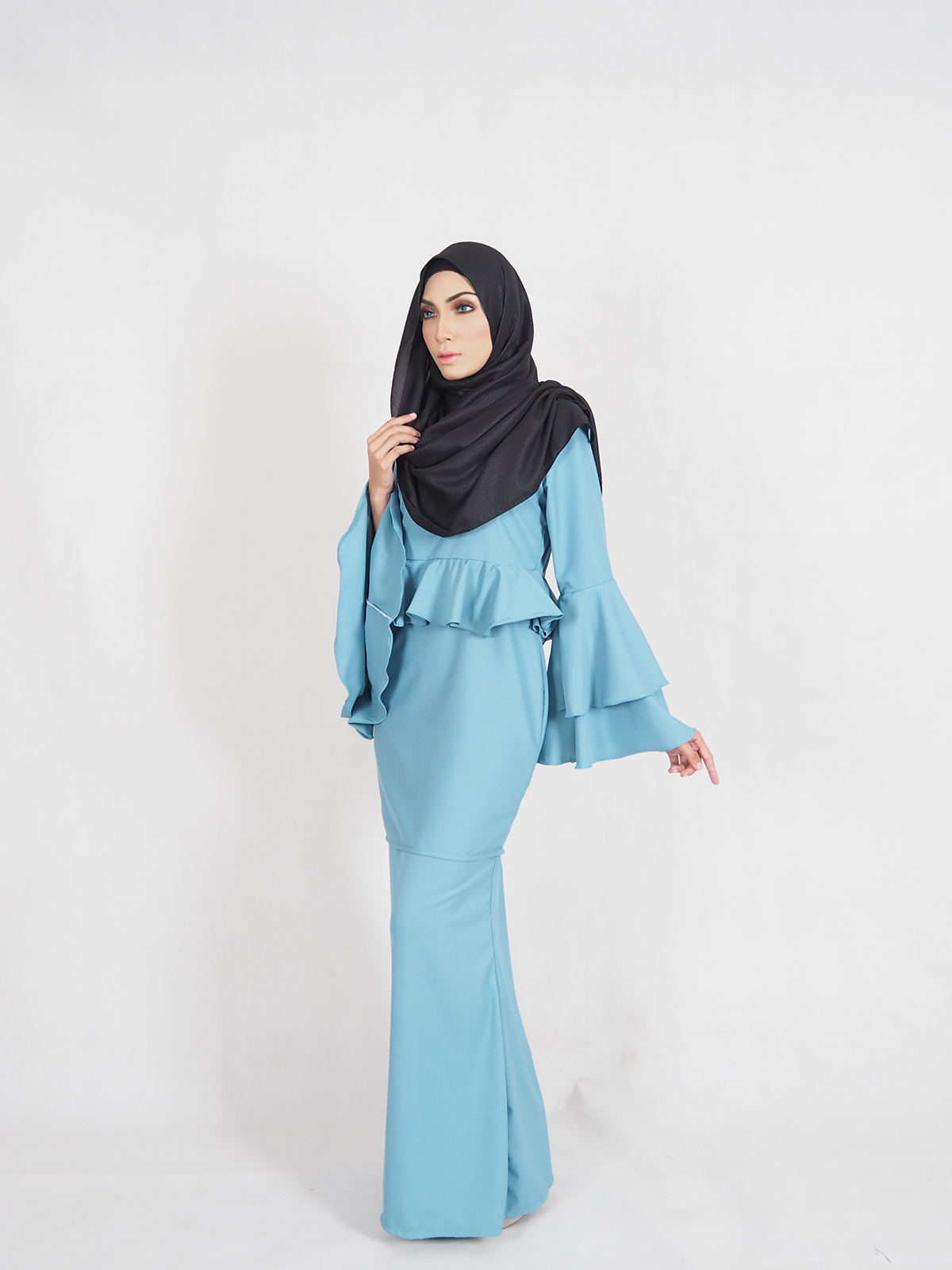 SW4340 Baju Kurung (PLUS SIZE) Blue