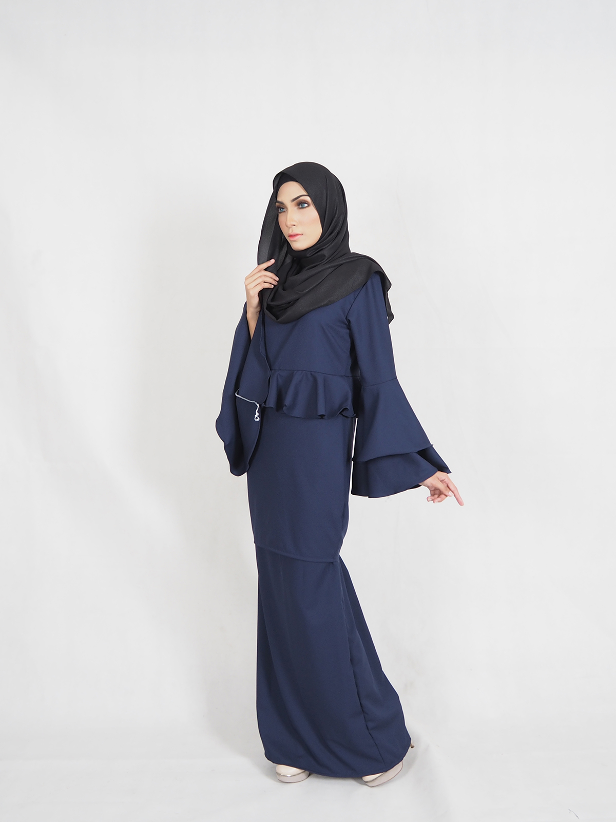 SW4340 Baju Kurung (PLUS SIZE) Dark Blue