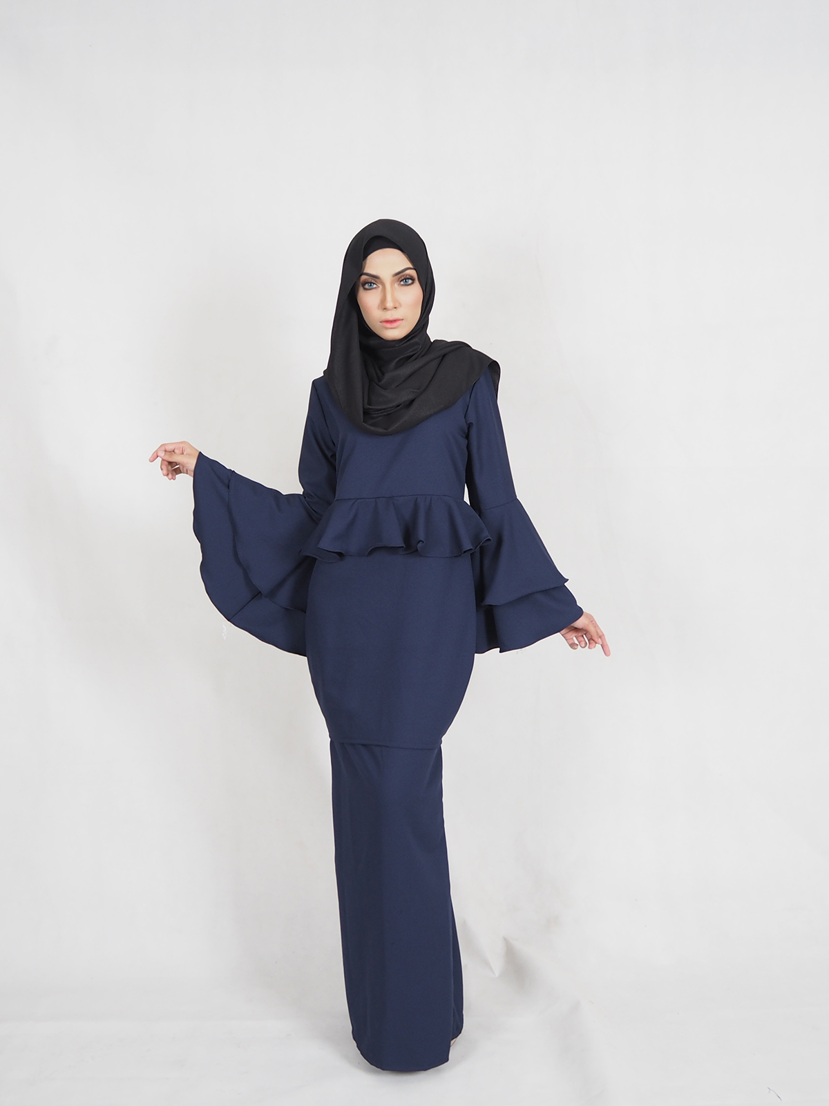 SW4340 Baju Kurung (PLUS SIZE) Dark Blue