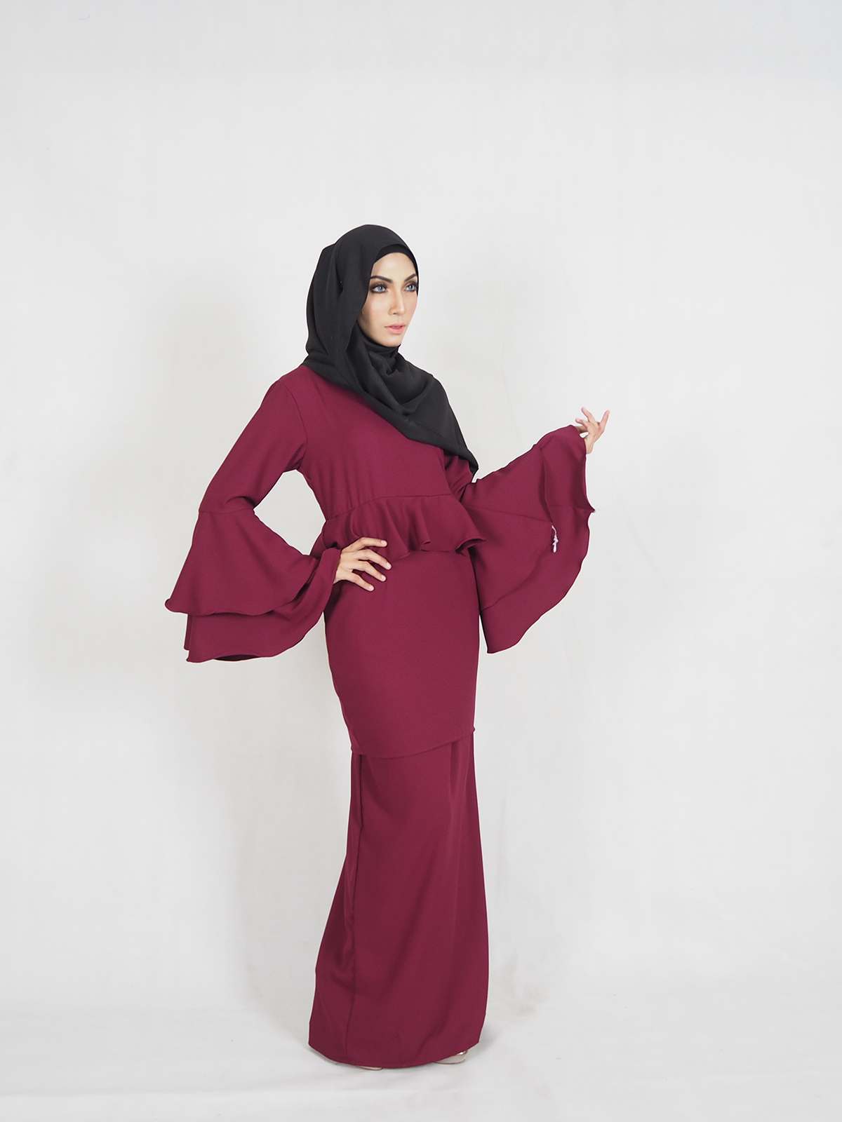 SW4340 Baju Kurung (PLUS SIZE) Maroon