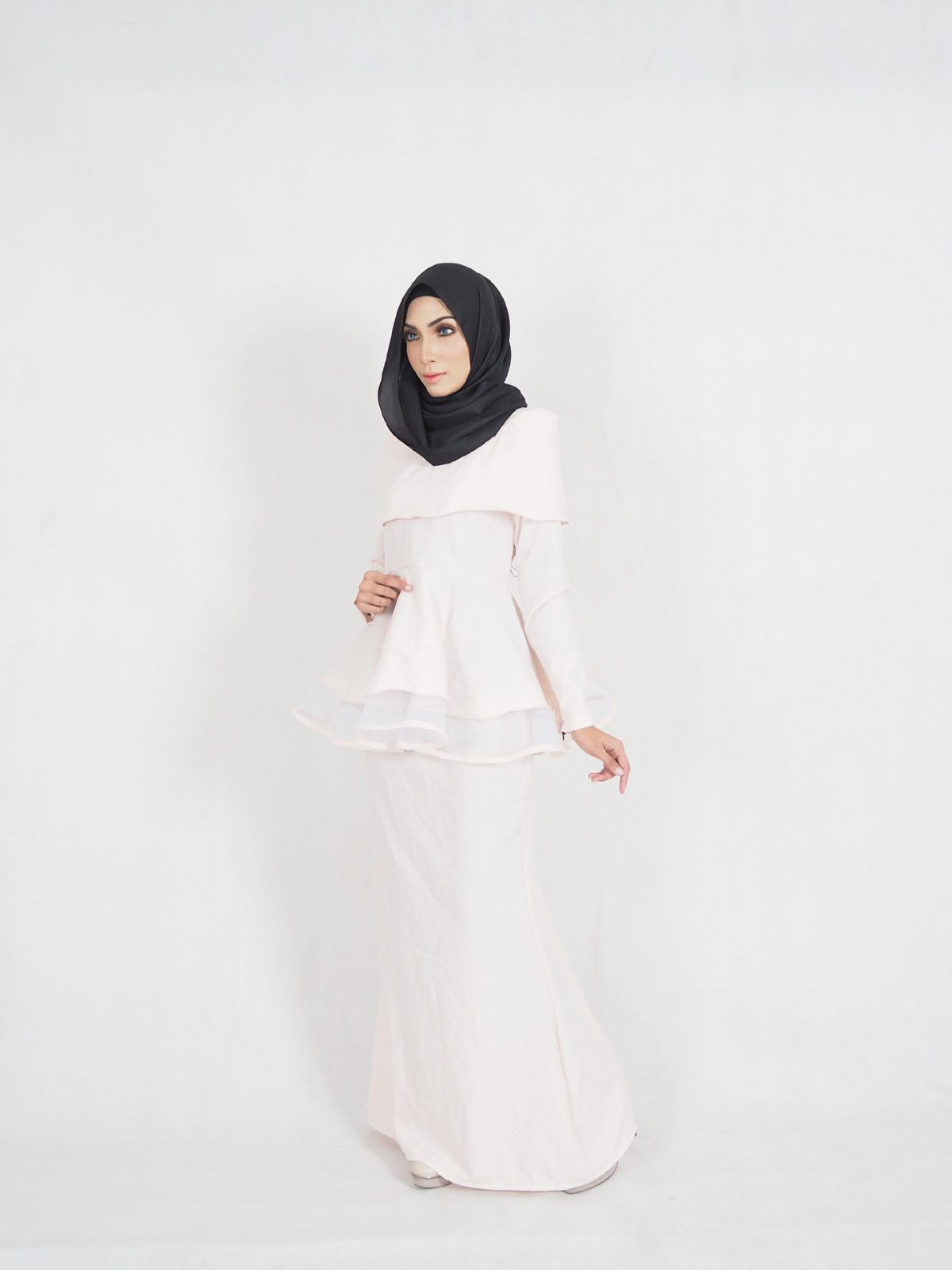 SW4347 Baju Kurung Peach