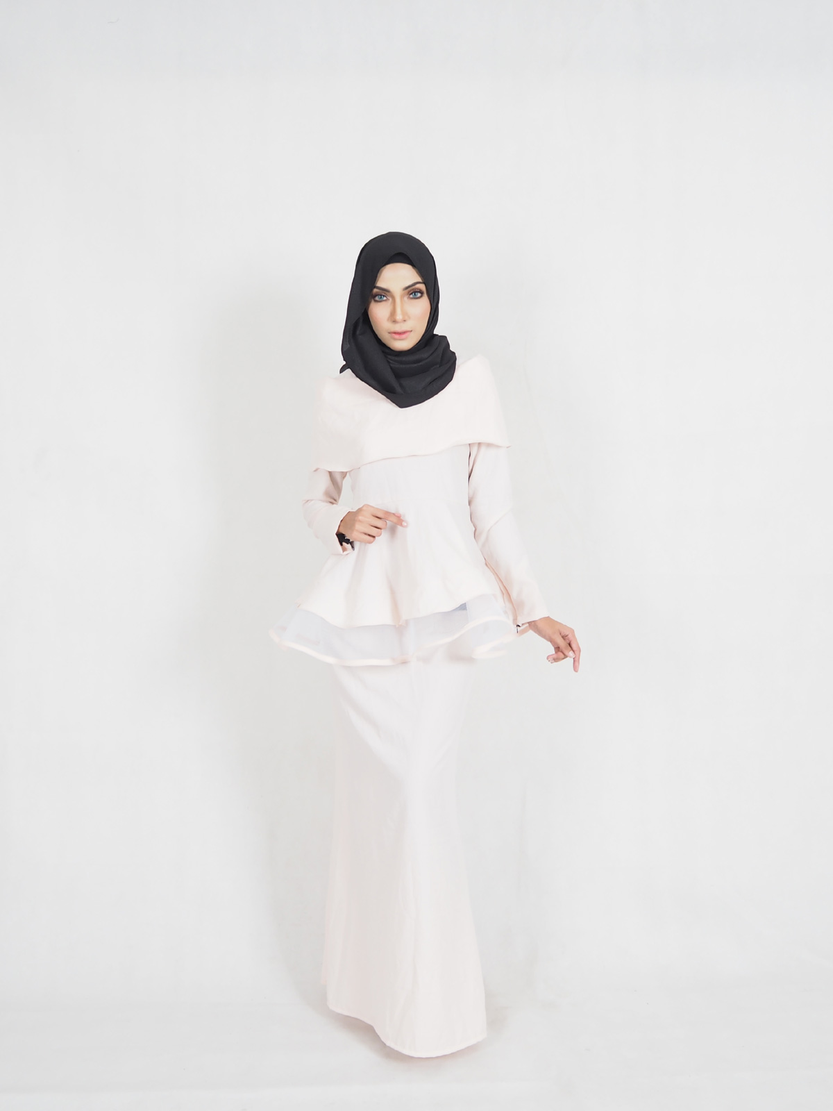 SW4347 Baju Kurung Peach