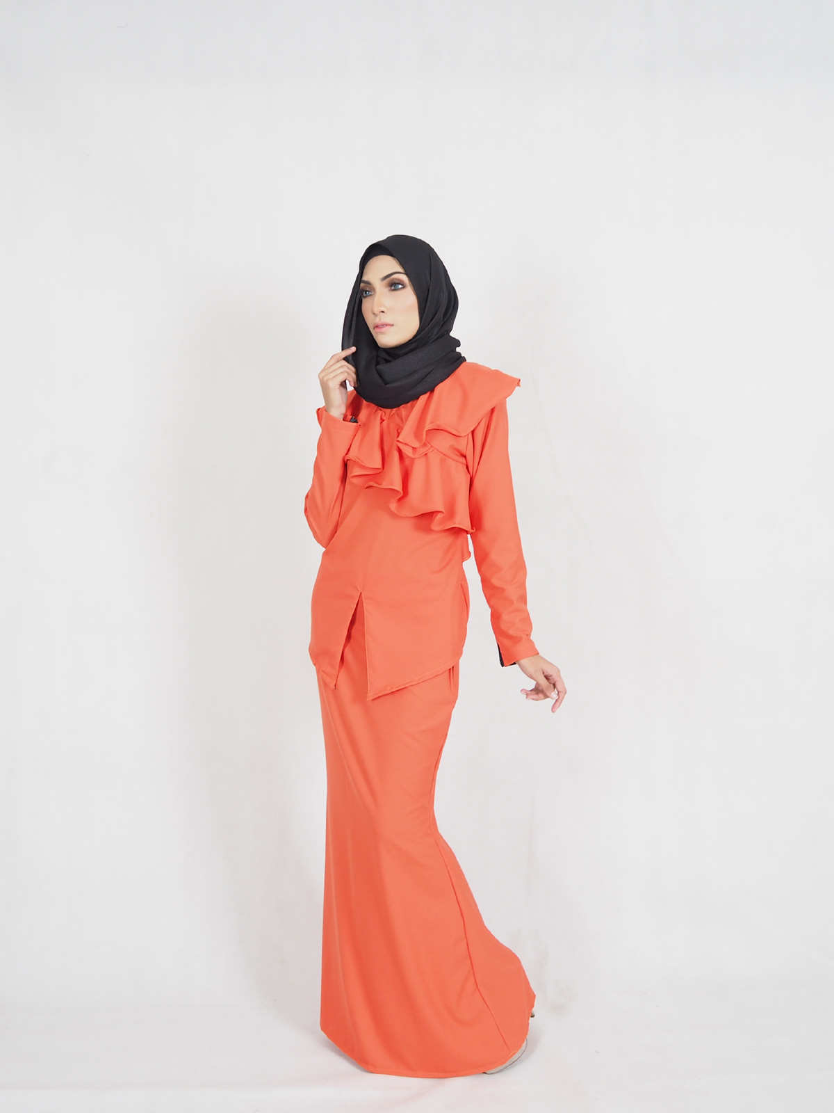 SW4349 Baju Kurung (PLUS SIZE) Orange