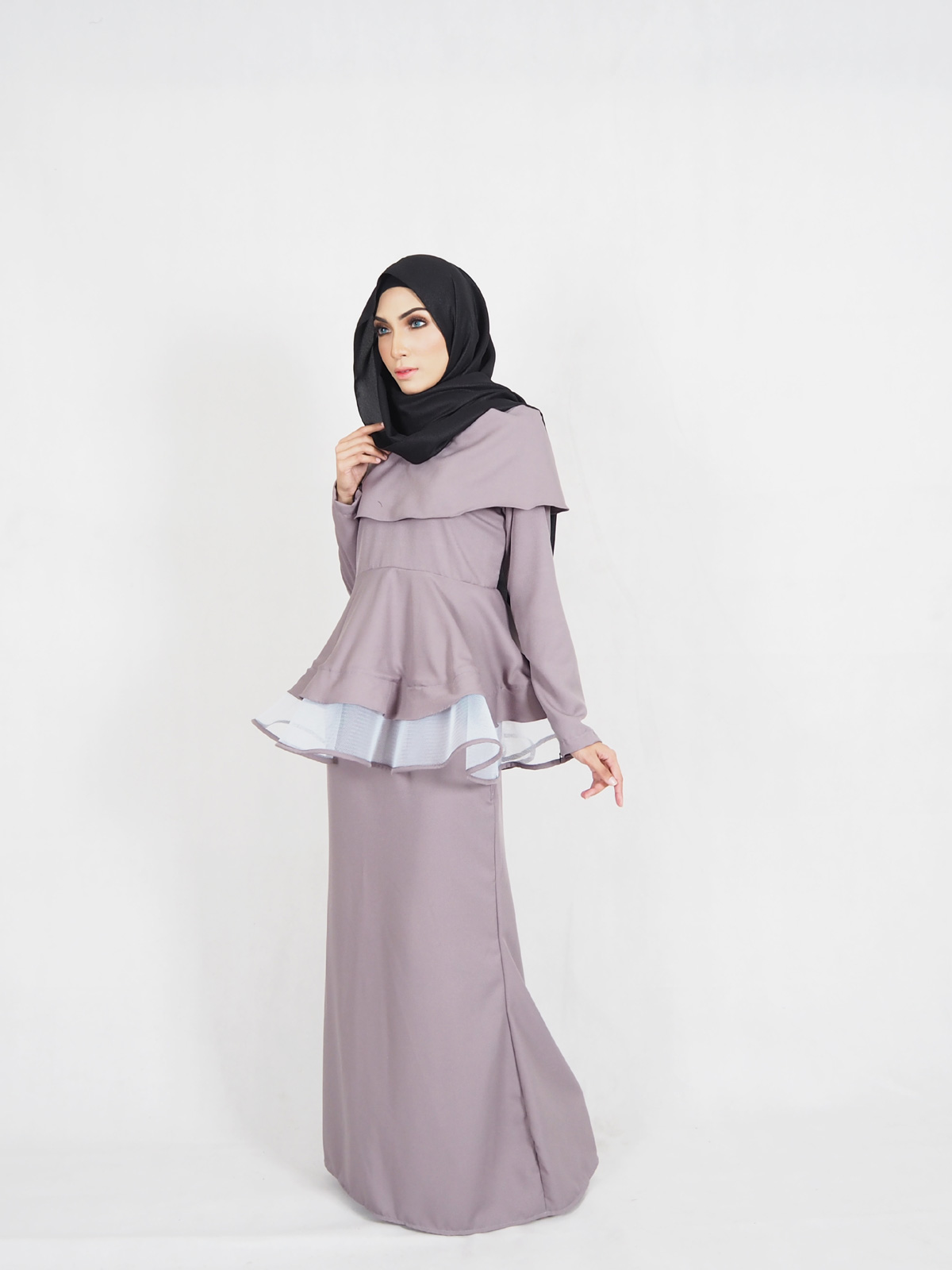 SW4355 Baju Kurung (PLUS SIZE) Grey