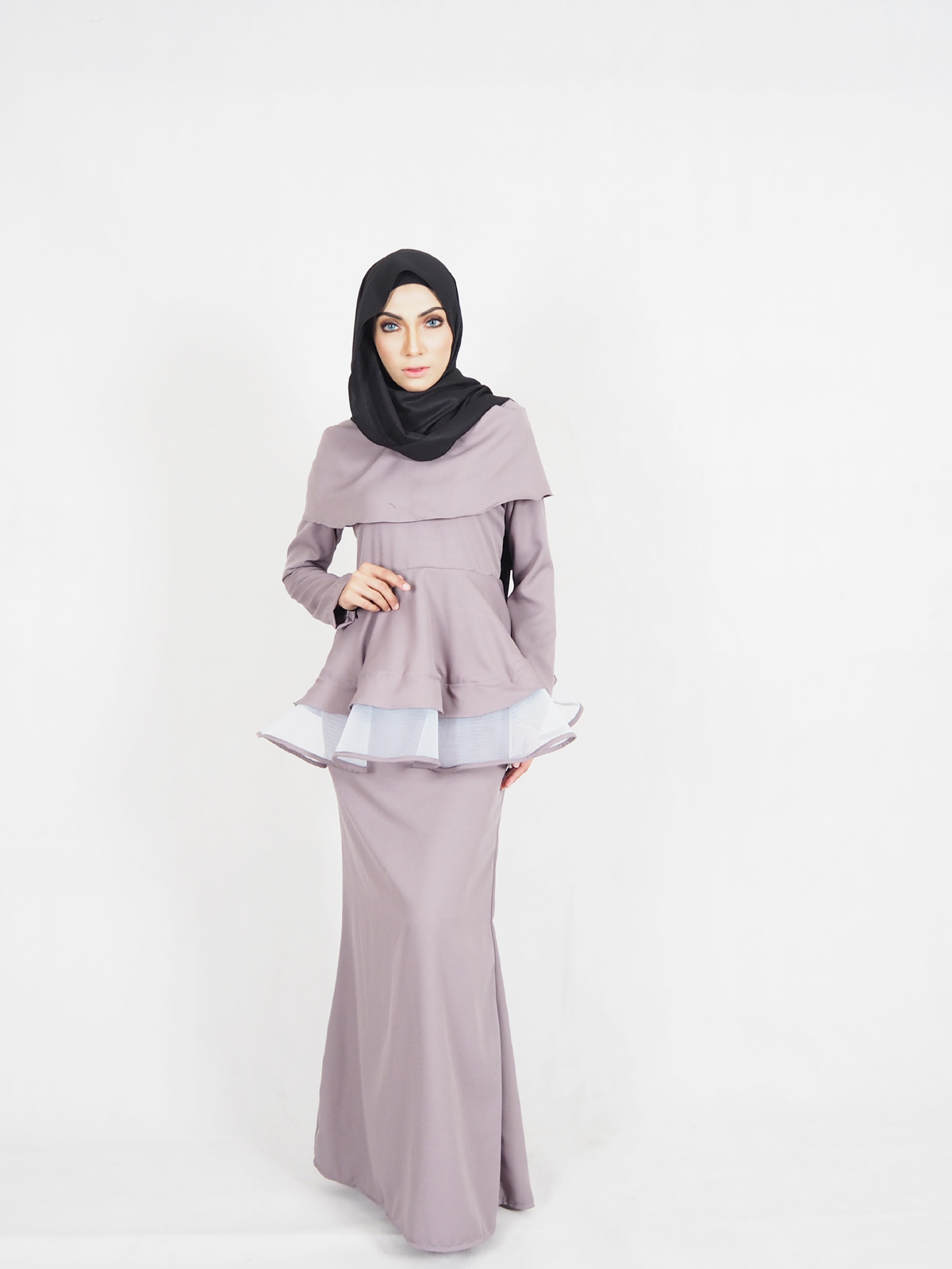 SW4355 Baju Kurung (PLUS SIZE) Grey