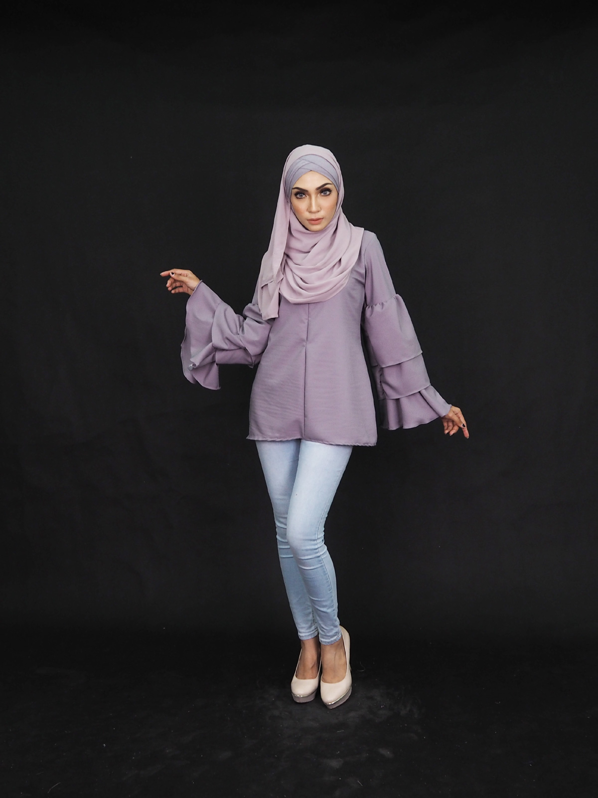 SW4362 Blouse (PLUS SIZE) Grey
