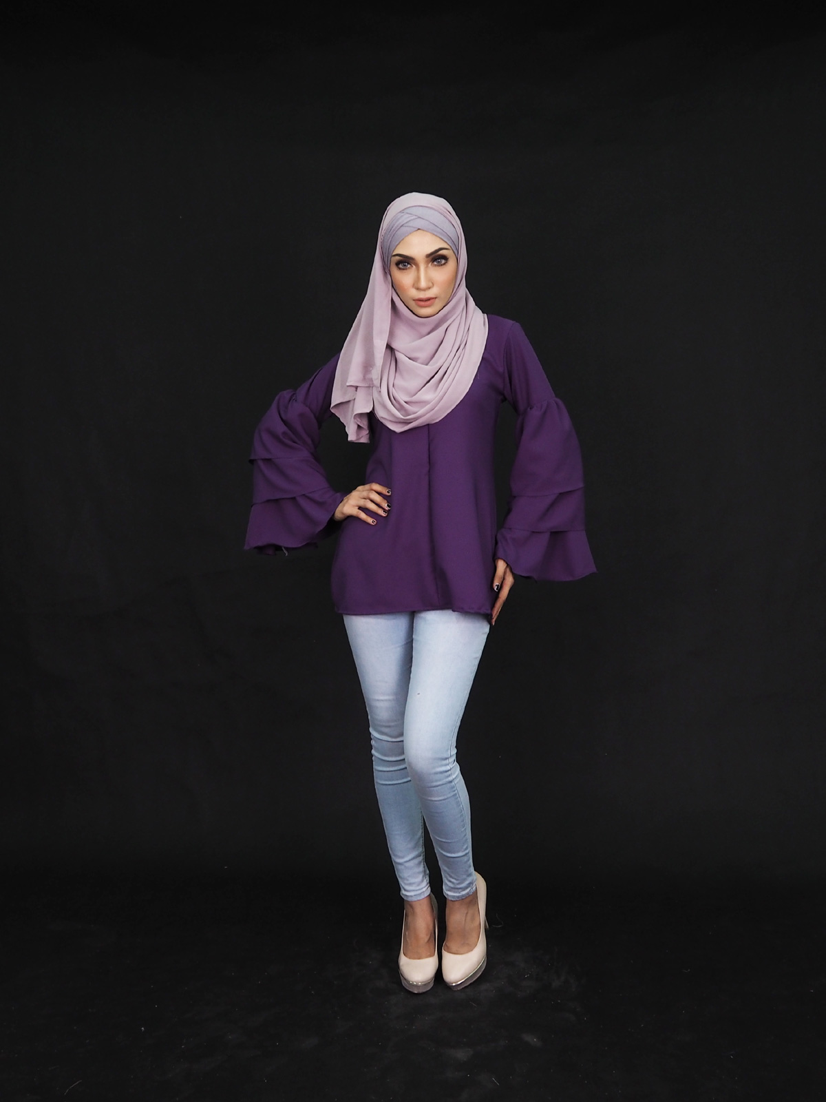 SW4362 Blouse (PLUS SIZE) Purple