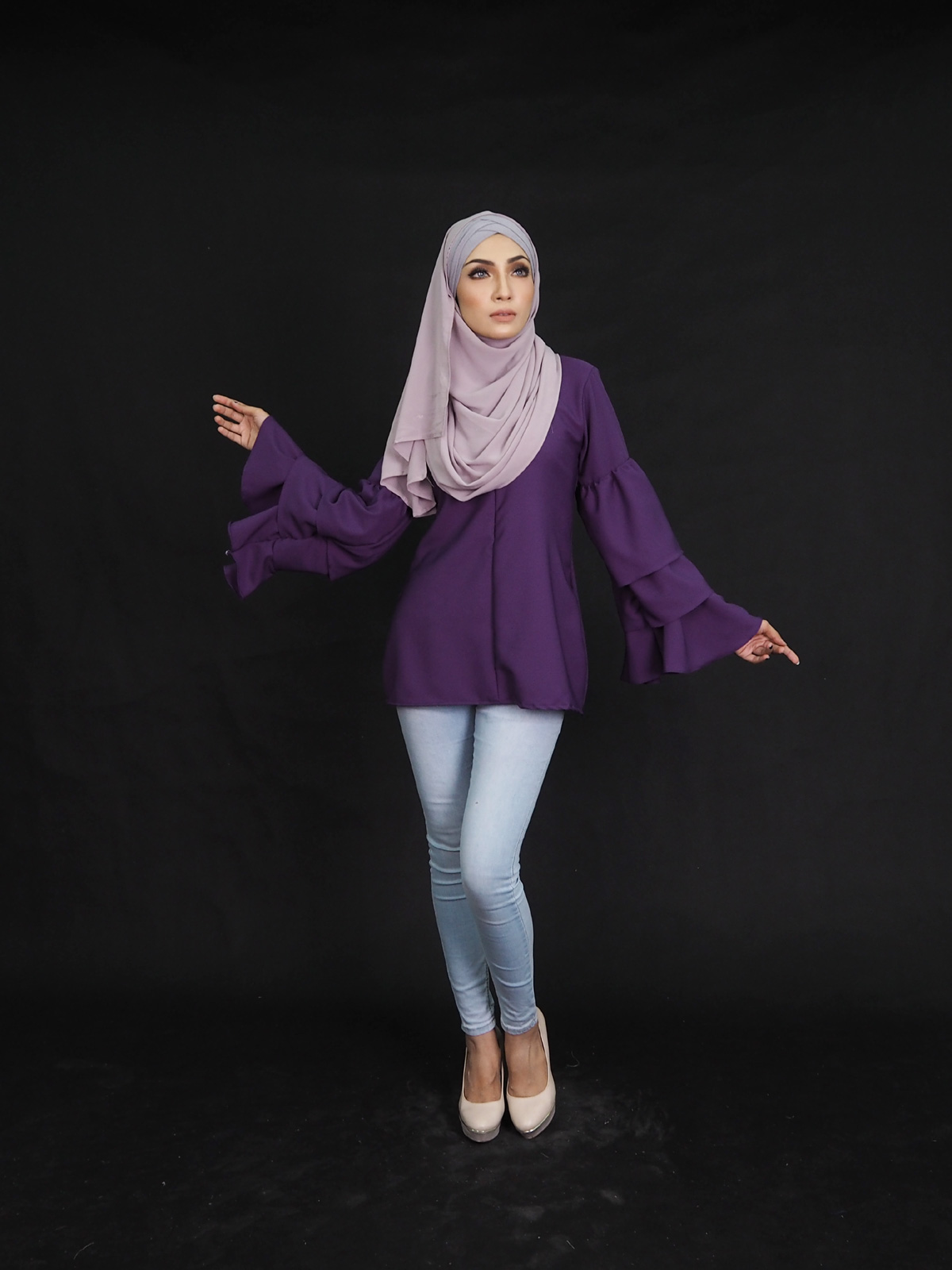 SW4362 Blouse (PLUS SIZE) Purple