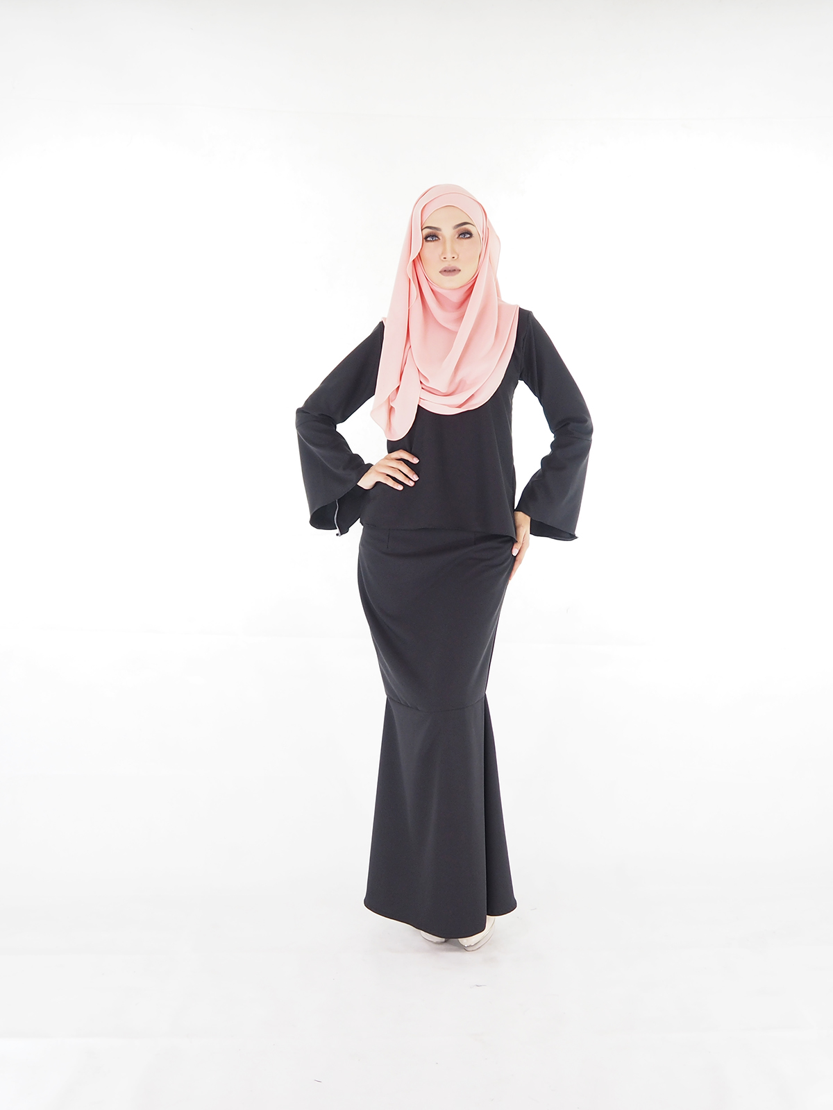 SW4366 Baju Kurung (PLUS SIZE) Black