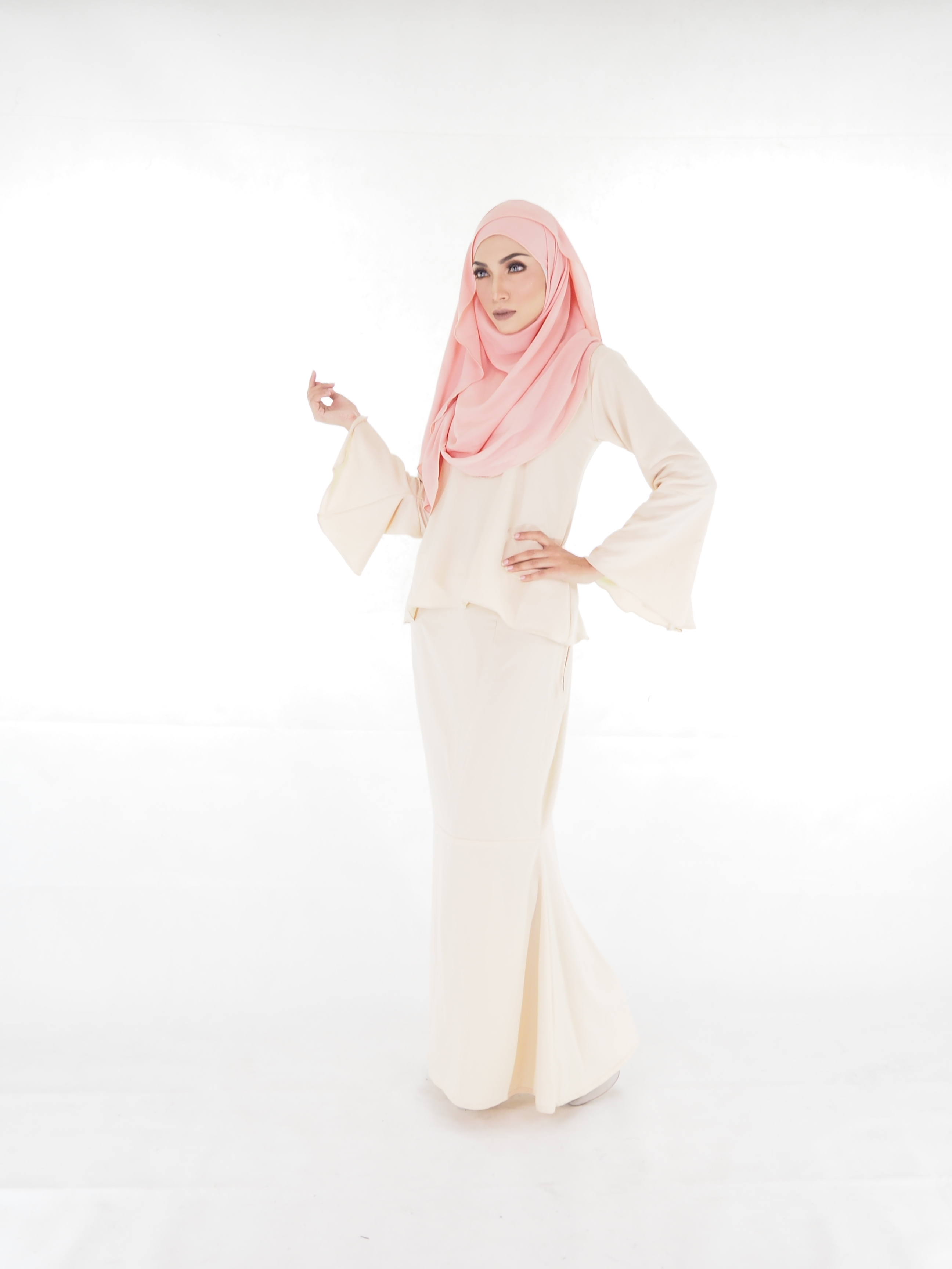 SW4366 Baju Kurung (PLUS SIZE) Cream