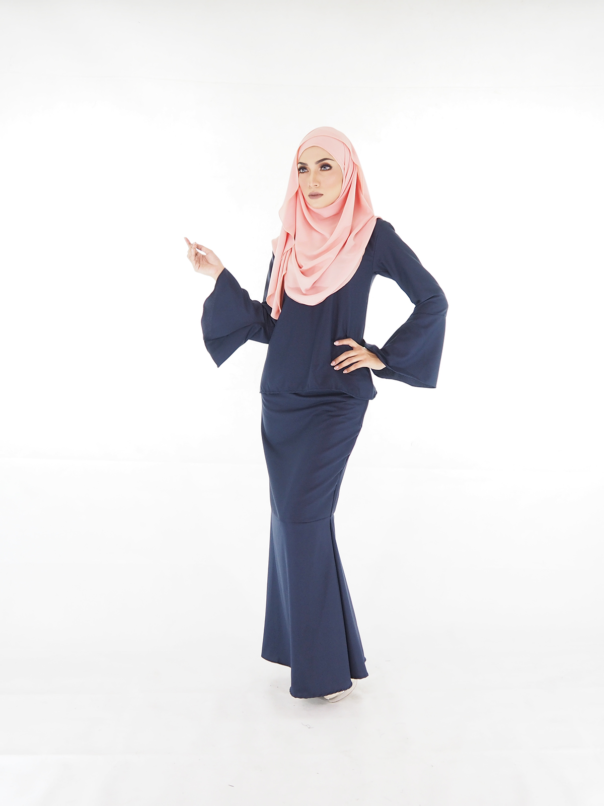 SW4366 Baju Kurung (PLUS SIZE) Dark Blue