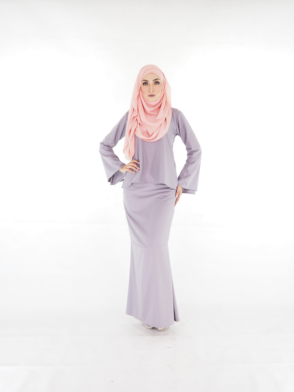 SW4366 Baju Kurung (PLUS SIZE) Grey