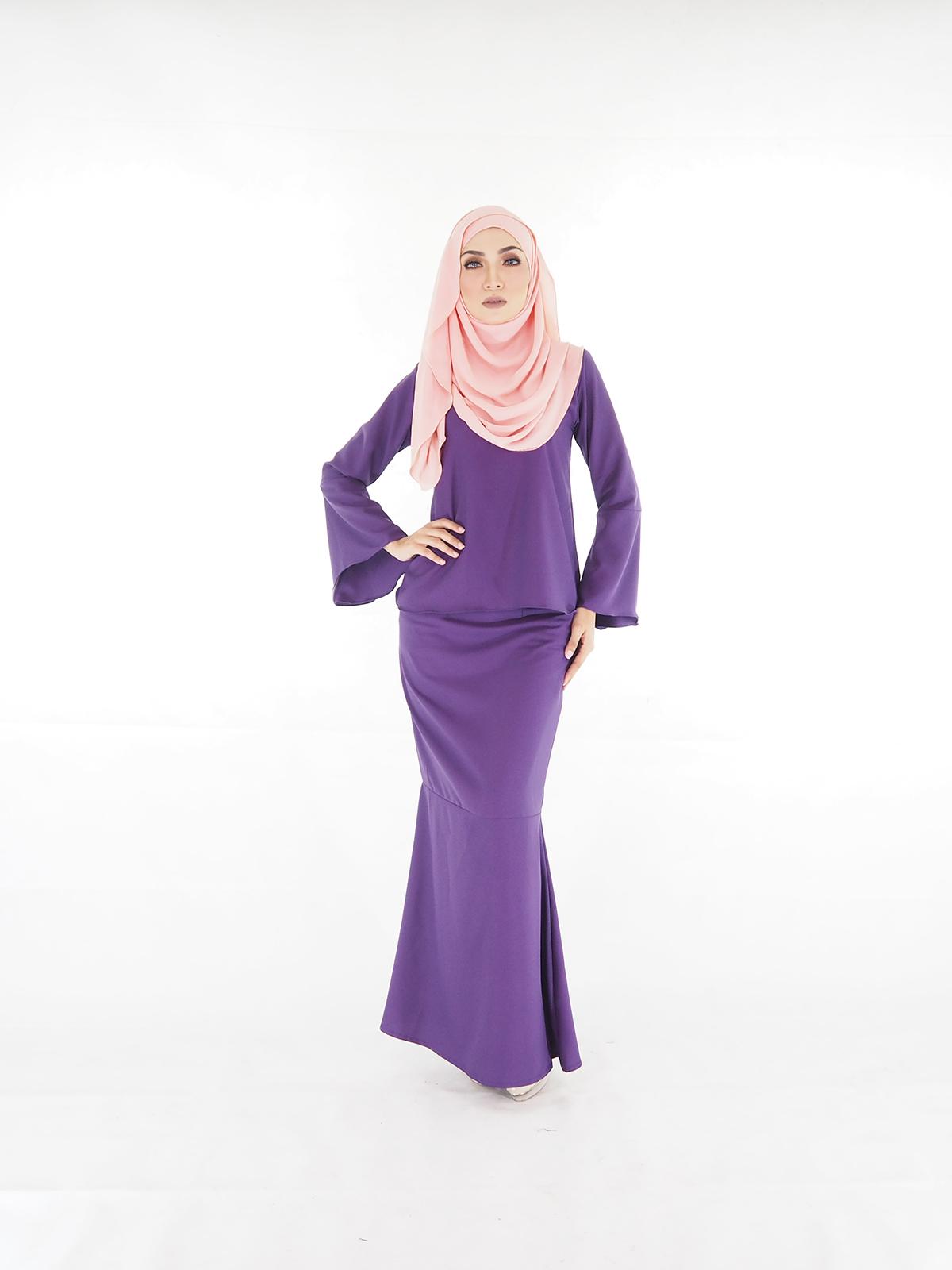 SW4366 Baju Kurung (PLUS SIZE) Purple