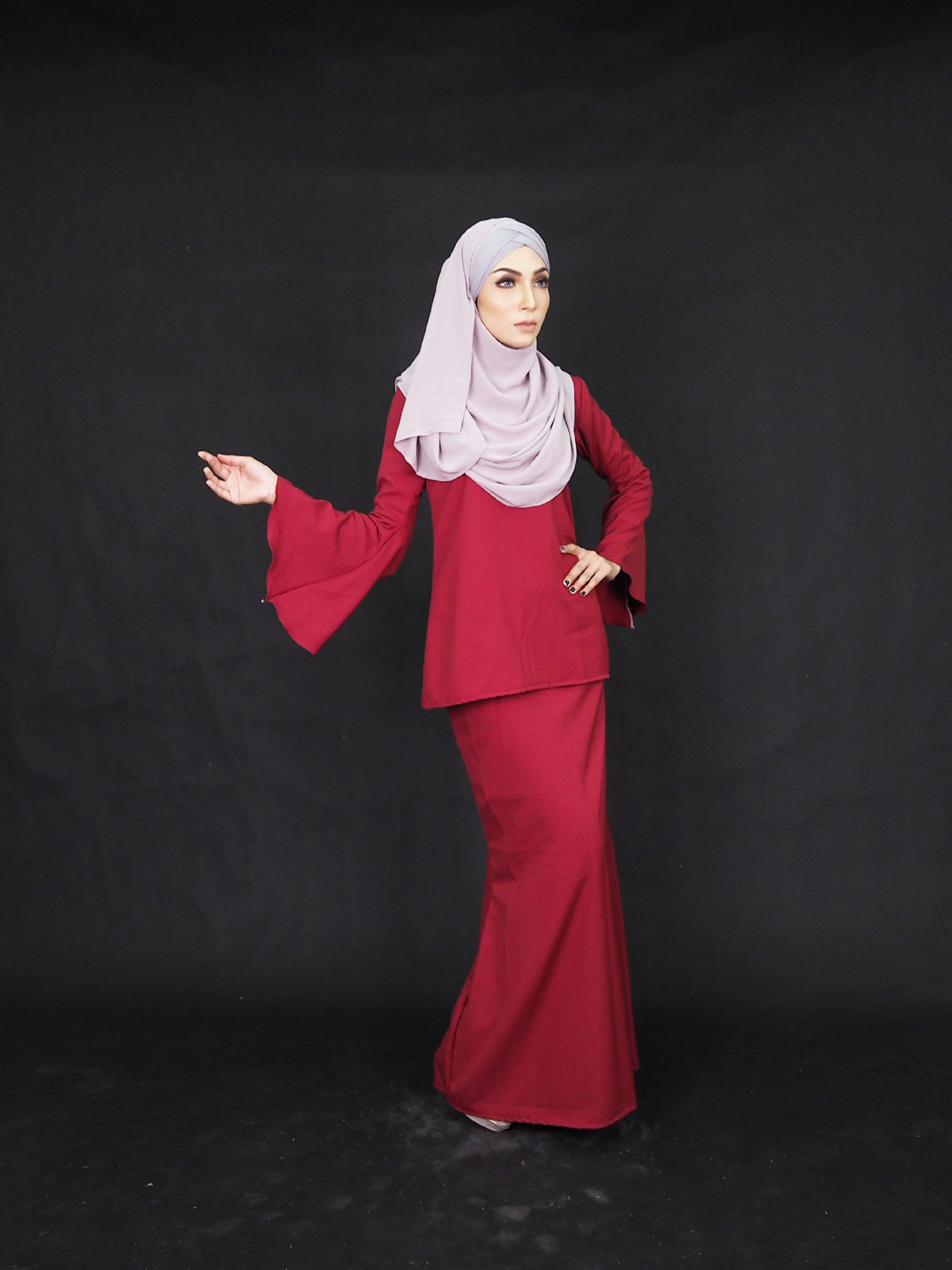 SW4367 Baju Kurung (PLUS SIZE) Maroon