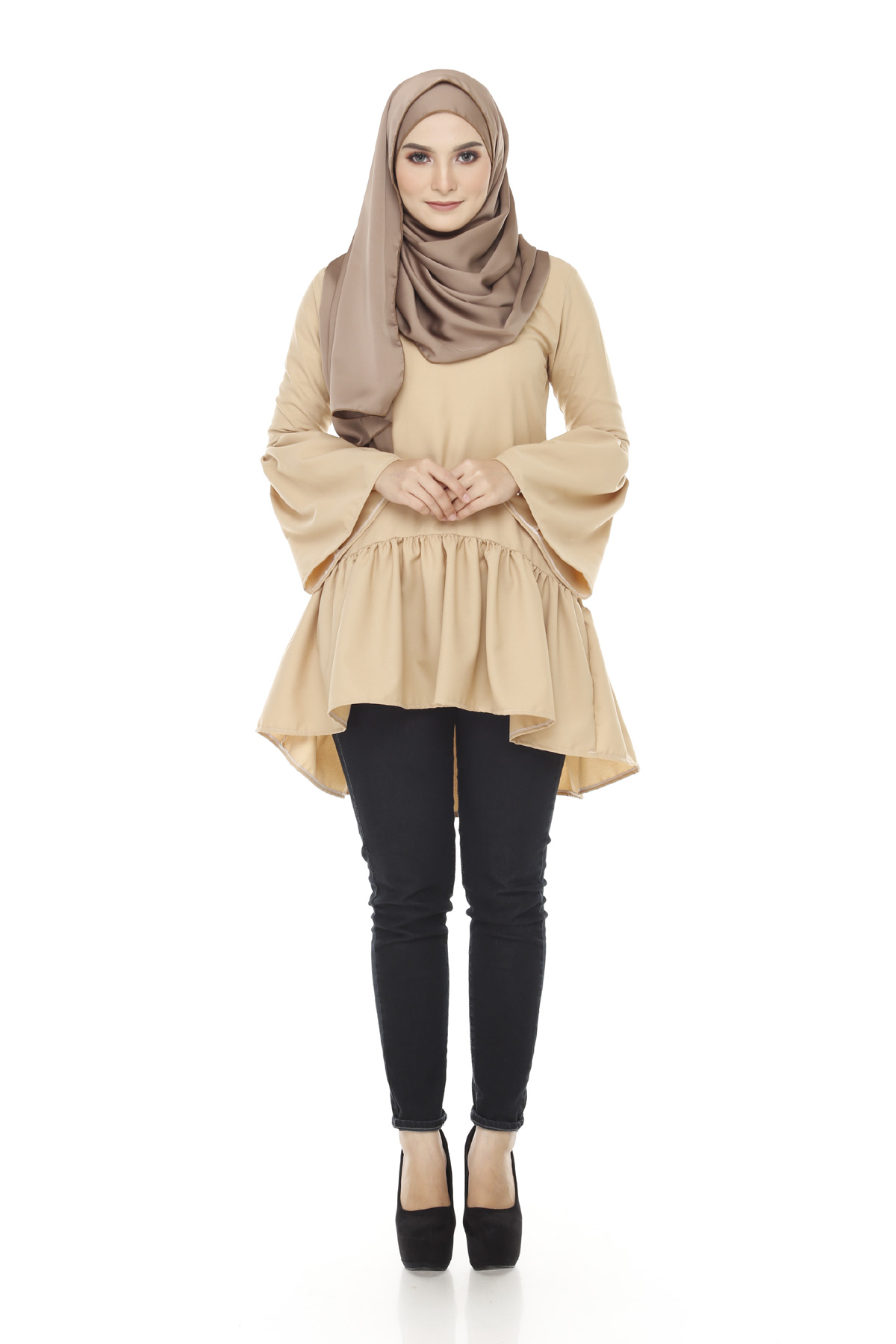 SW4369 Blouse (PLUS SIZE) Dark Brown