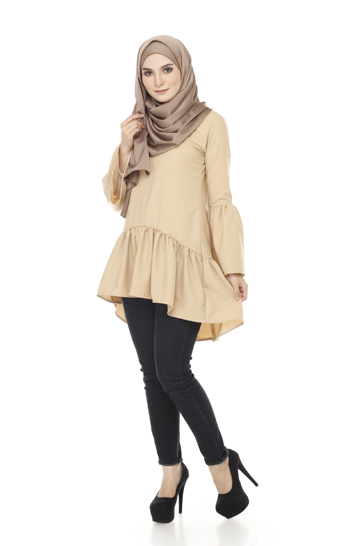 SW4369 Blouse (PLUS SIZE) Dark Brown