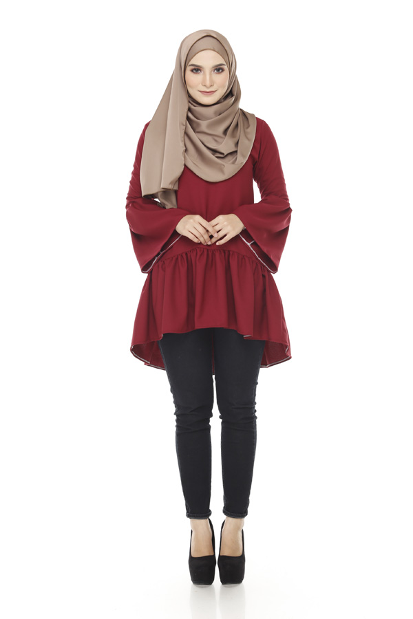 SW4369 Blouse (PLUS SIZE) Maroon
