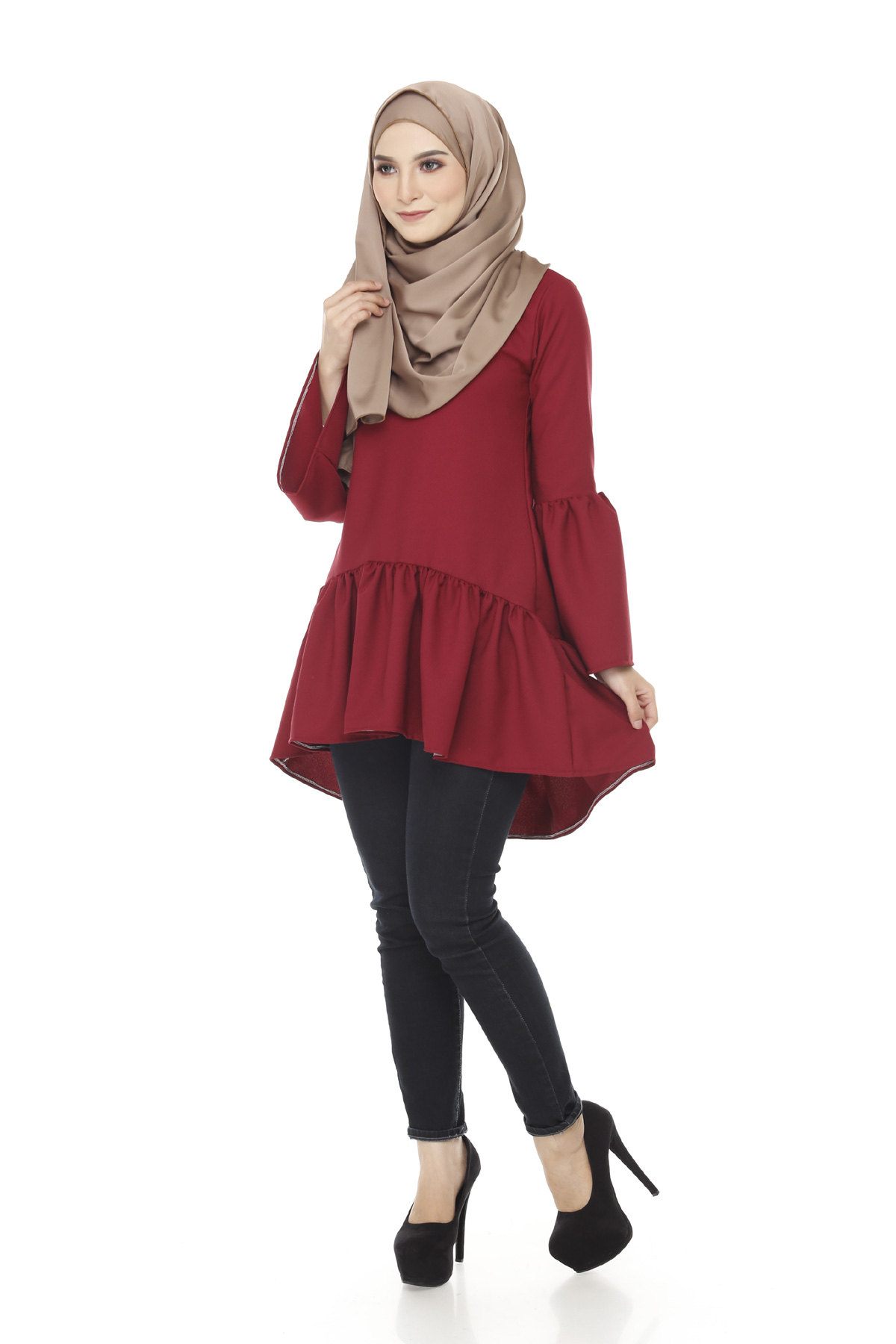 SW4369 Blouse (PLUS SIZE) Maroon