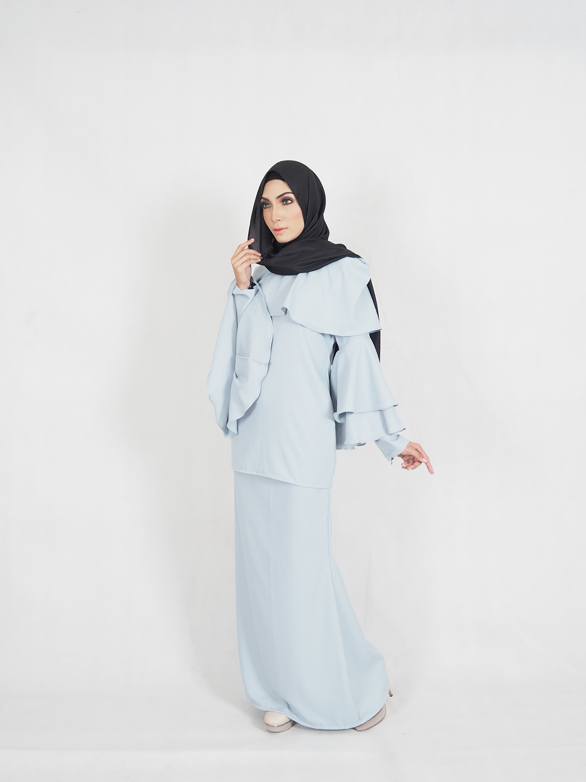 SW4372 Baju Kurung (BREASTFEEDING) Light Blue