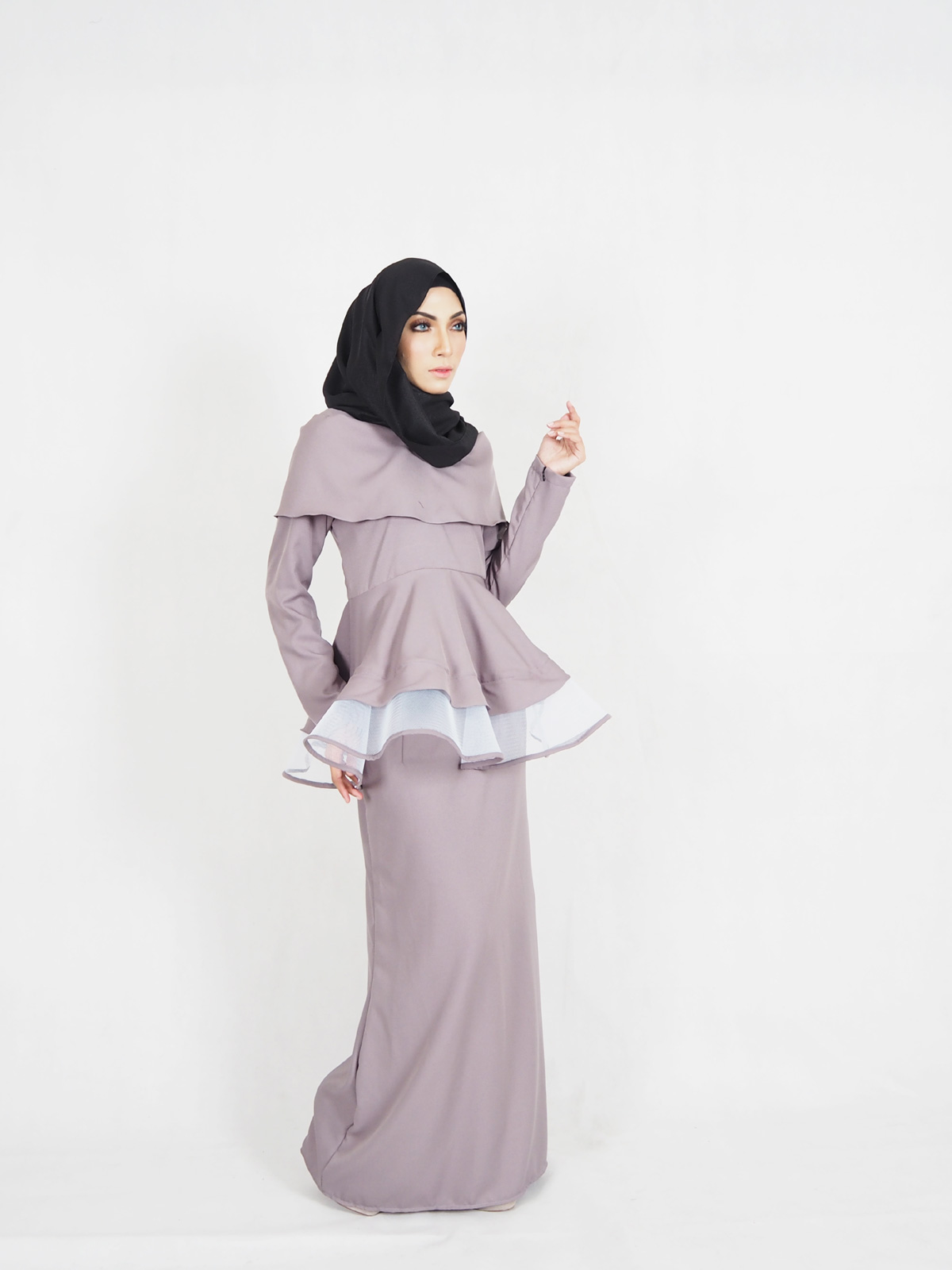 SW4373 Baju Kurung (BREASTFEEDING) Grey