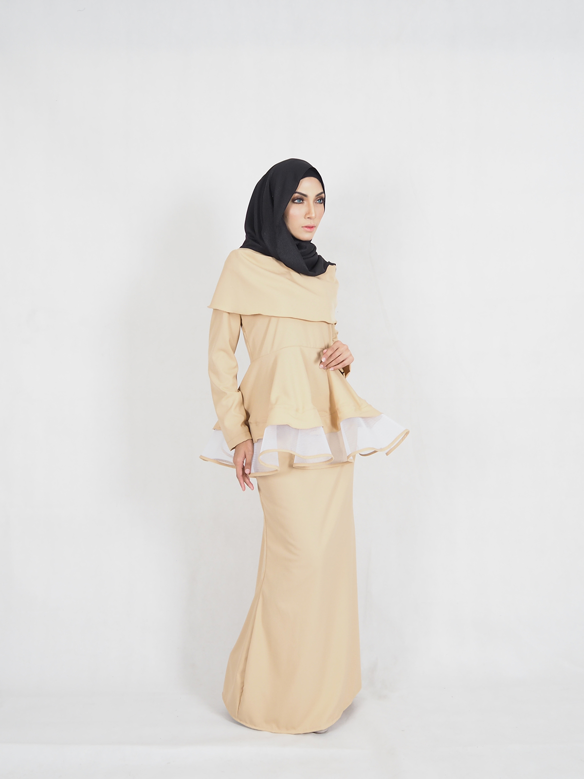 SW4376 Baju Kurung (PLUS SIZE BREASTFEEDING) Dark Brown