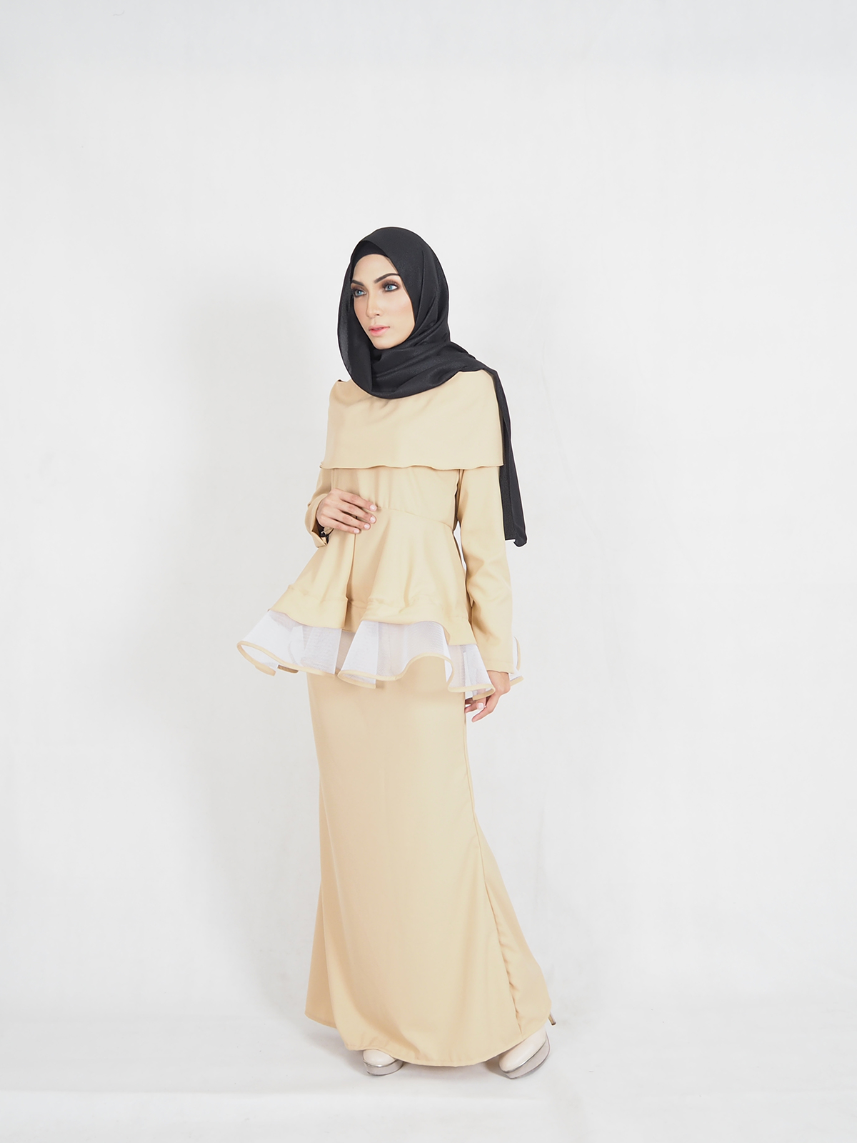 SW4376 Baju Kurung (PLUS SIZE BREASTFEEDING) Dark Brown