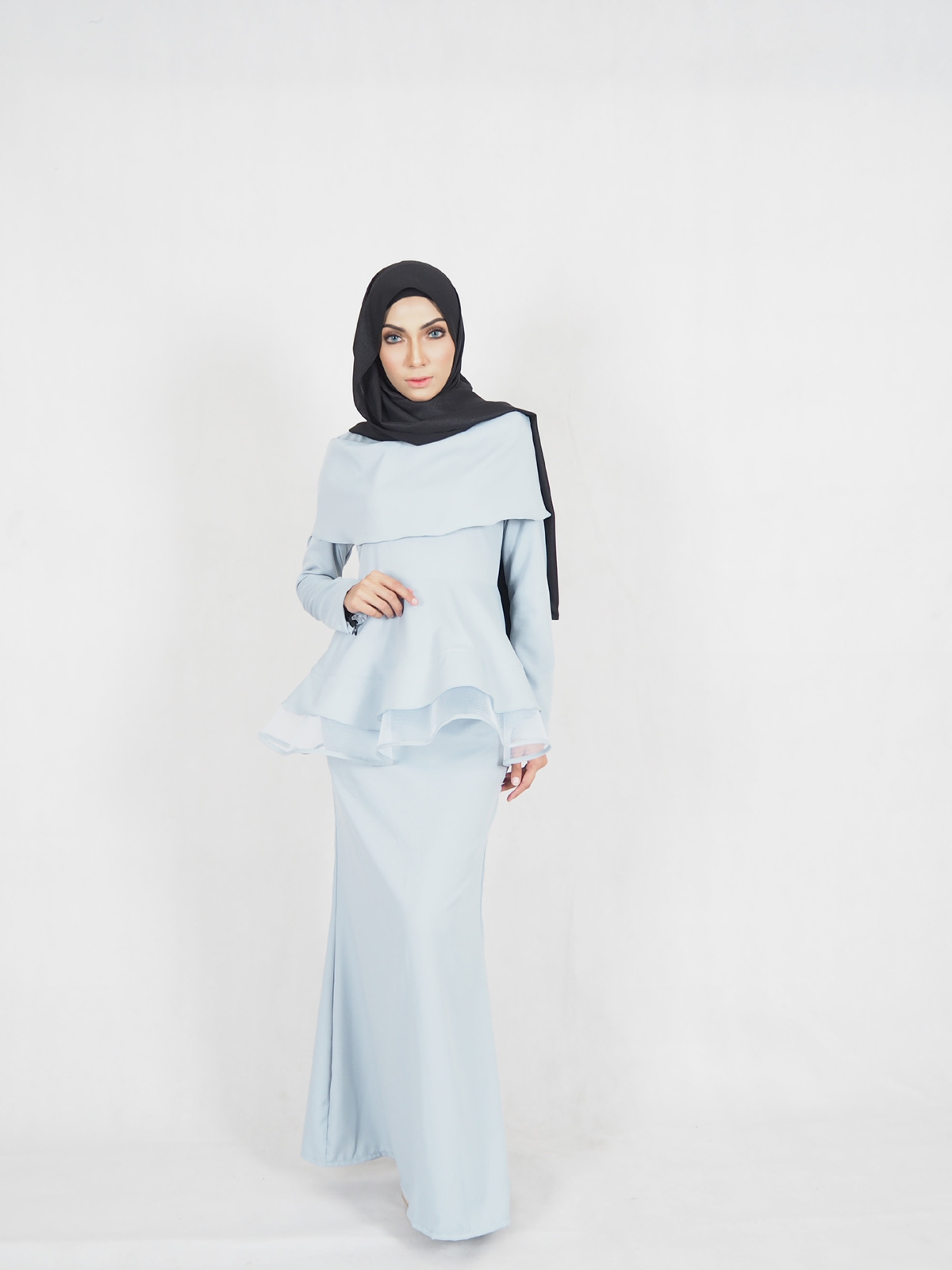SW4376 Baju Kurung (PLUS SIZE BREASTFEEDING) Light Blue