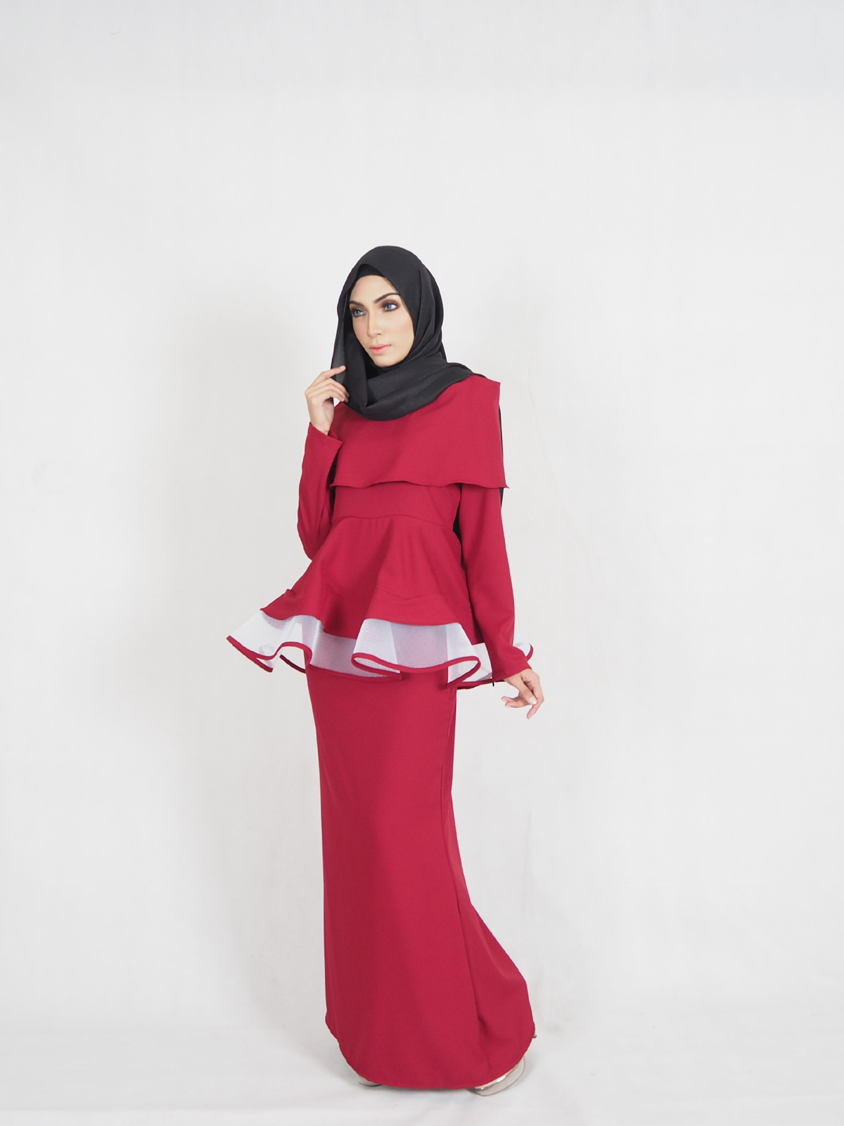 SW4376 Baju Kurung (PLUS SIZE BREASTFEEDING) Red