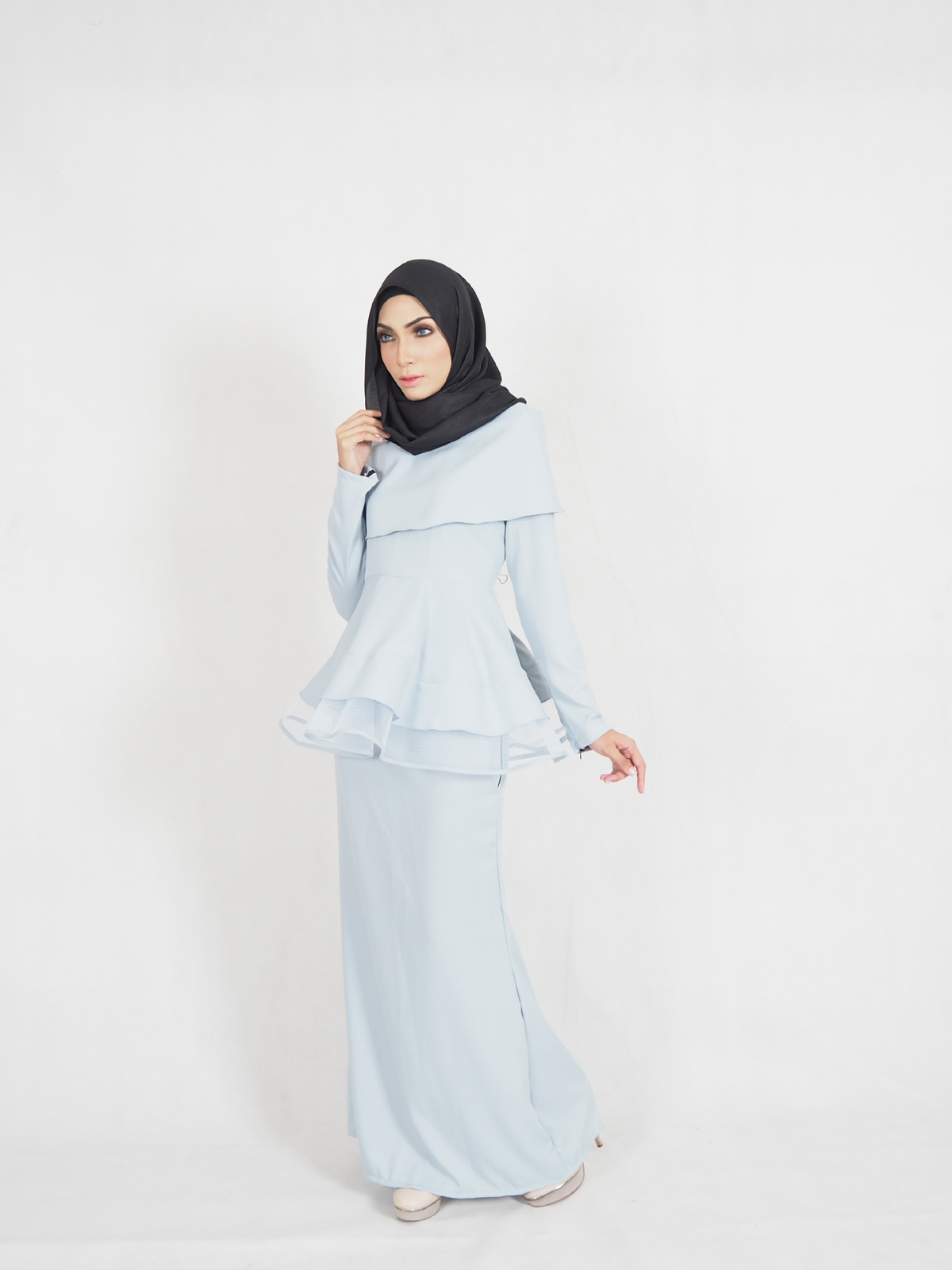 SW4377 Baju Kurung (BREASTFEEDING) Light Blue