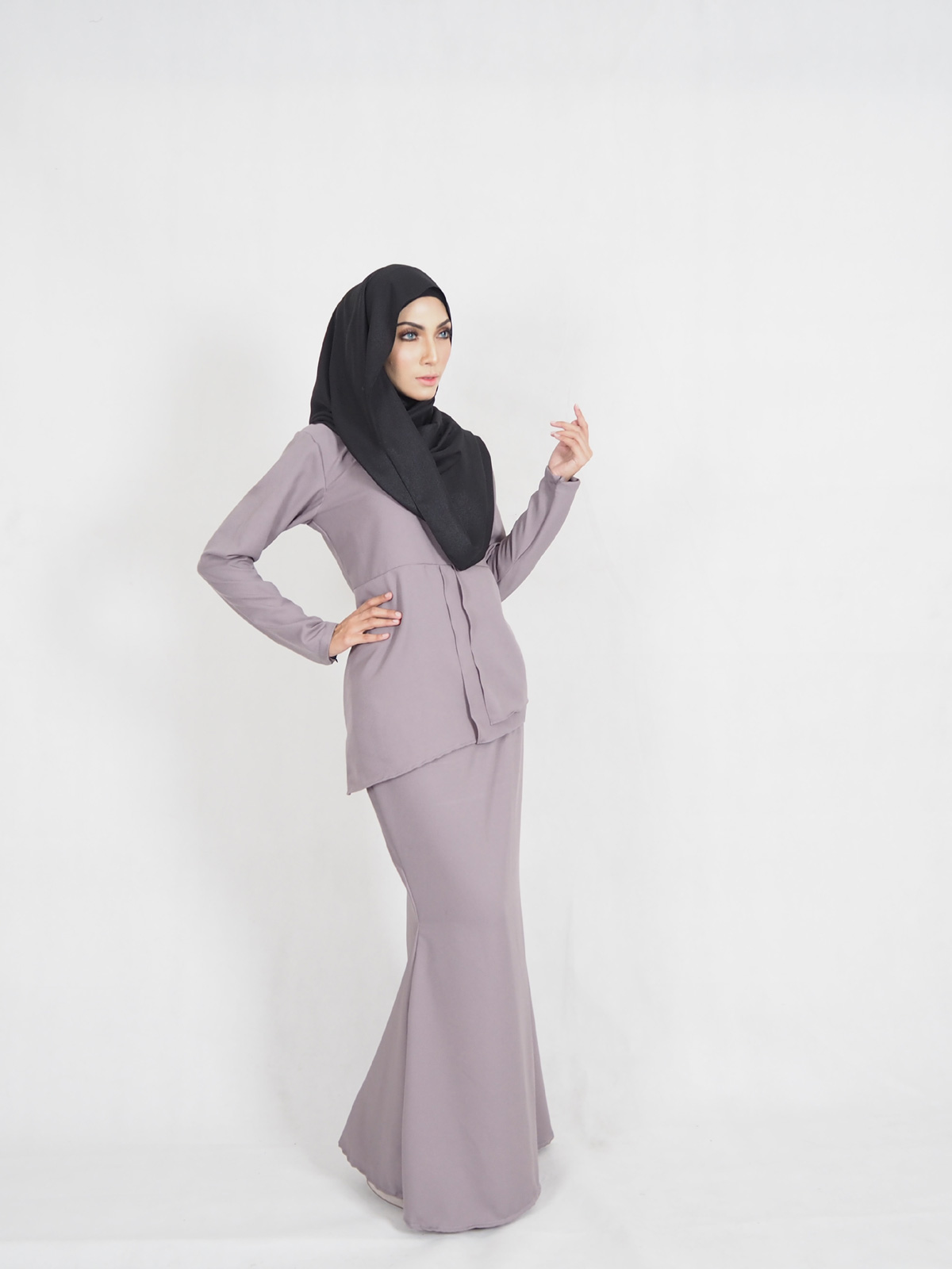 SW4379 Baju Kurung (BREASTFEEDING) Grey