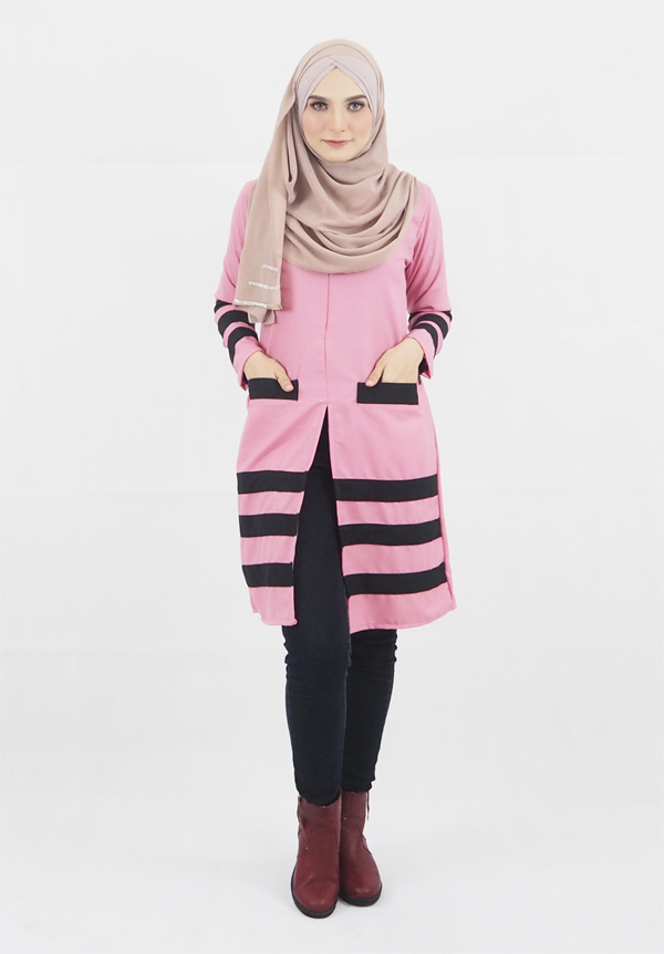 SW4380 Kurti Blouse (PLUS SIZE) Pink
