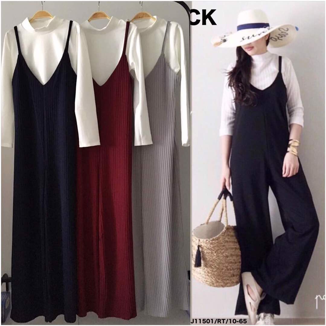 JW5008 Slit Jumpsuit & Top Set Maroon