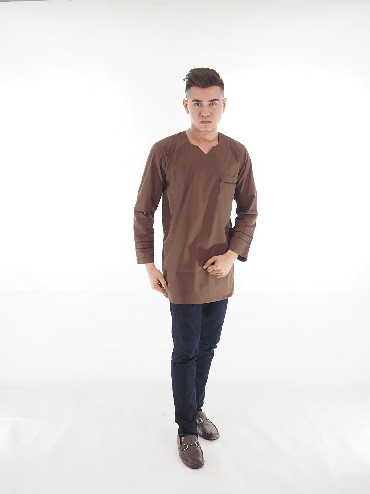 SW4398 Kurta Men(PLUS SIZE) Brown