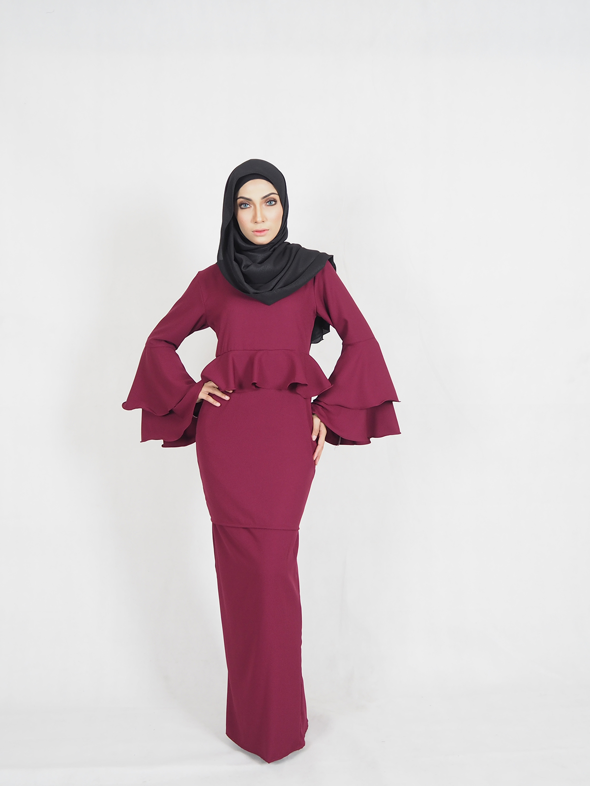 SW4409 Baju Kurung (PLUS SIZE MATERNITY) Maroon