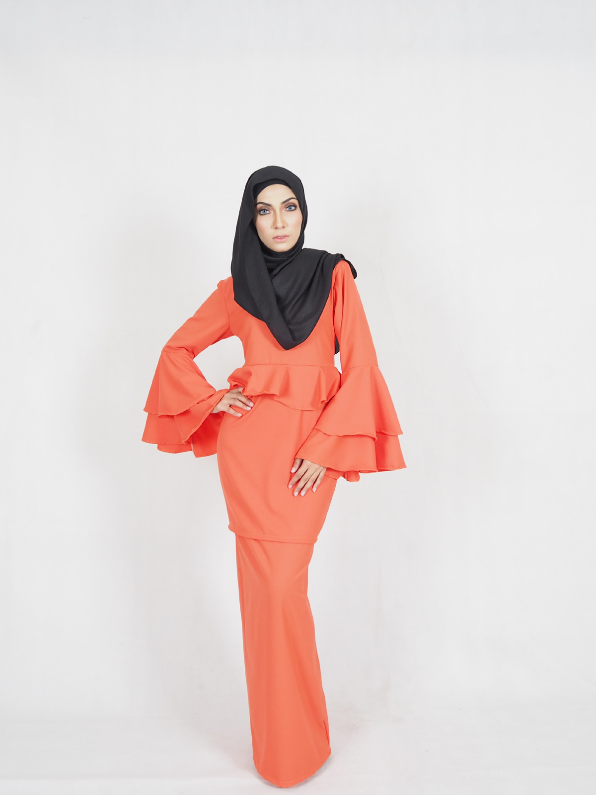 SW4409 Baju Kurung (PLUS SIZE MATERNITY) Orange