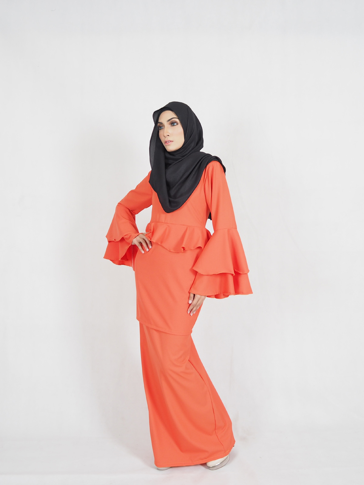 SW4409 Baju Kurung (PLUS SIZE MATERNITY) Orange