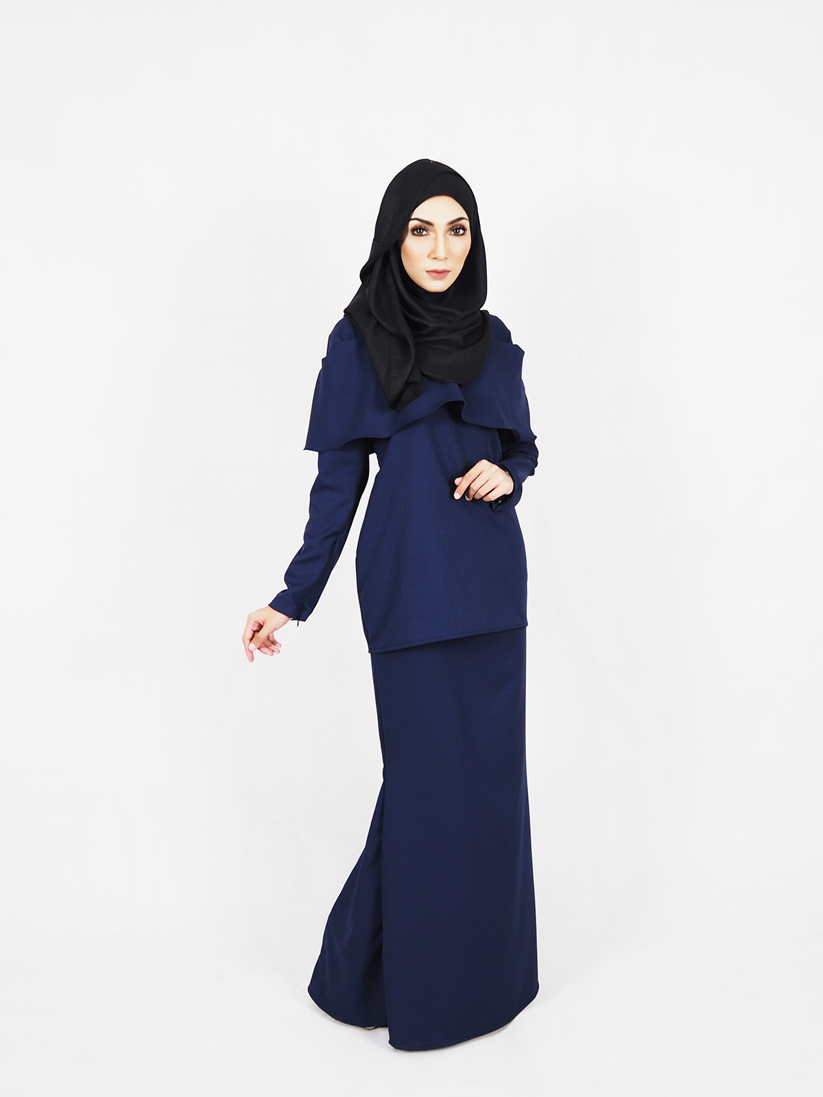 SW4412 Baju Kurung (Plus Size Maternity) Dark Blue 