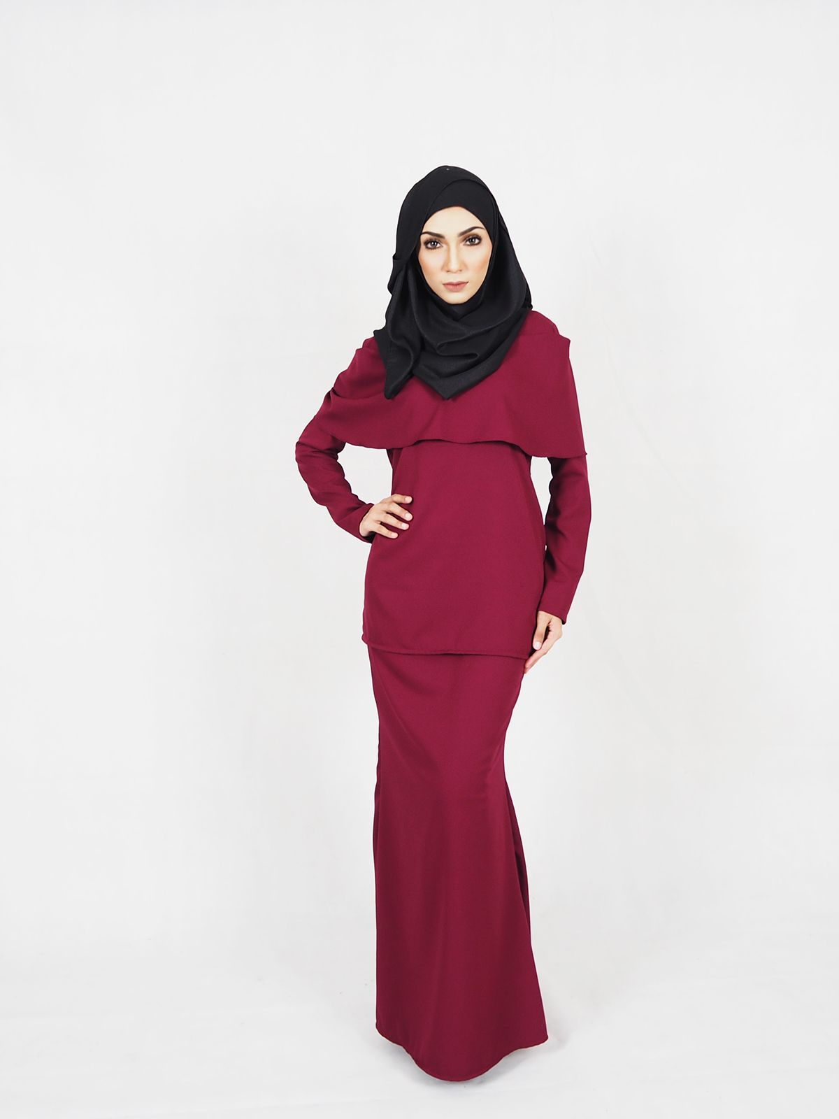 SW4412 Baju Kurung (Plus Size Maternity) Maroon 