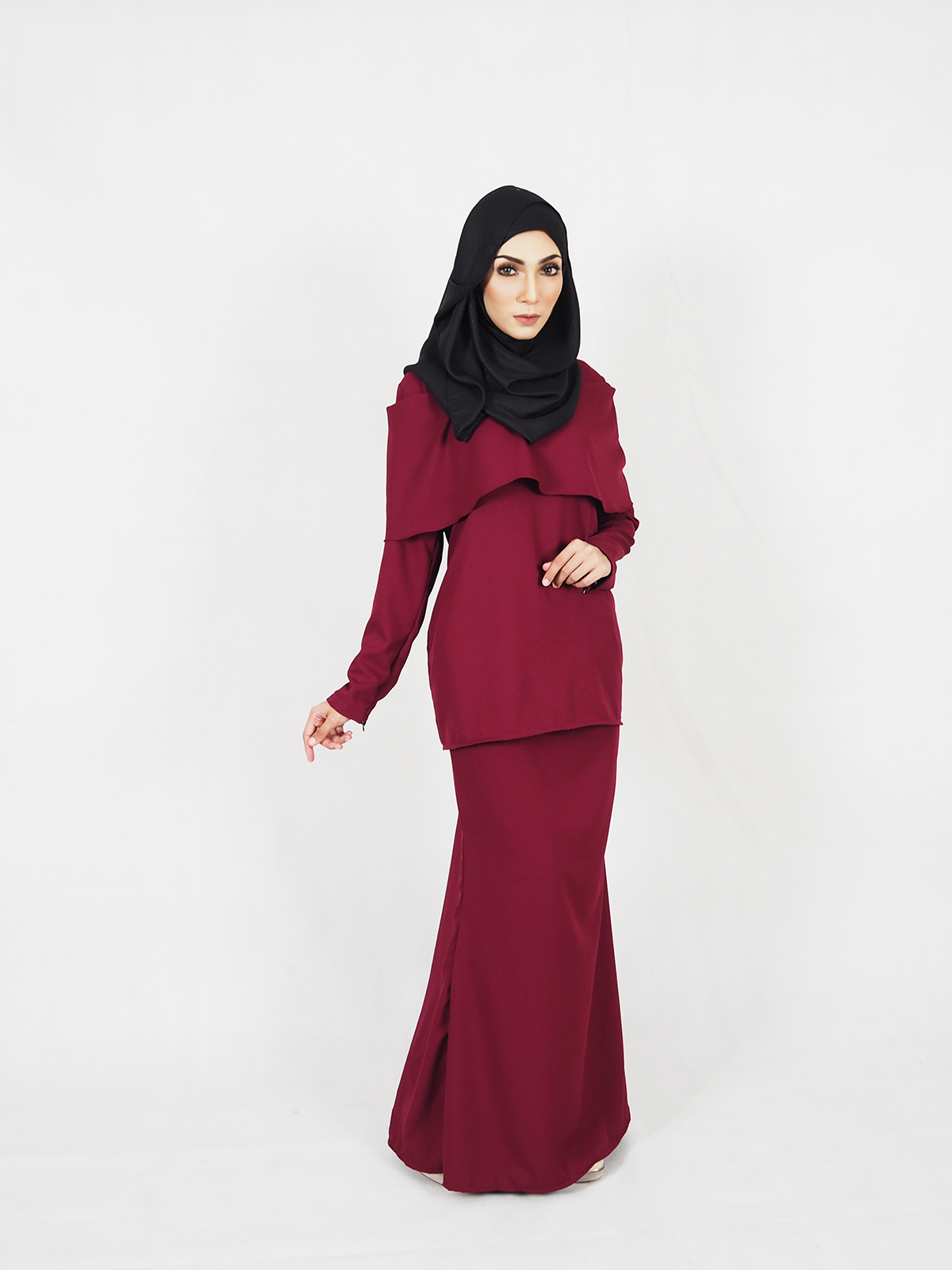 SW4412 Baju Kurung (Plus Size Maternity) Maroon 