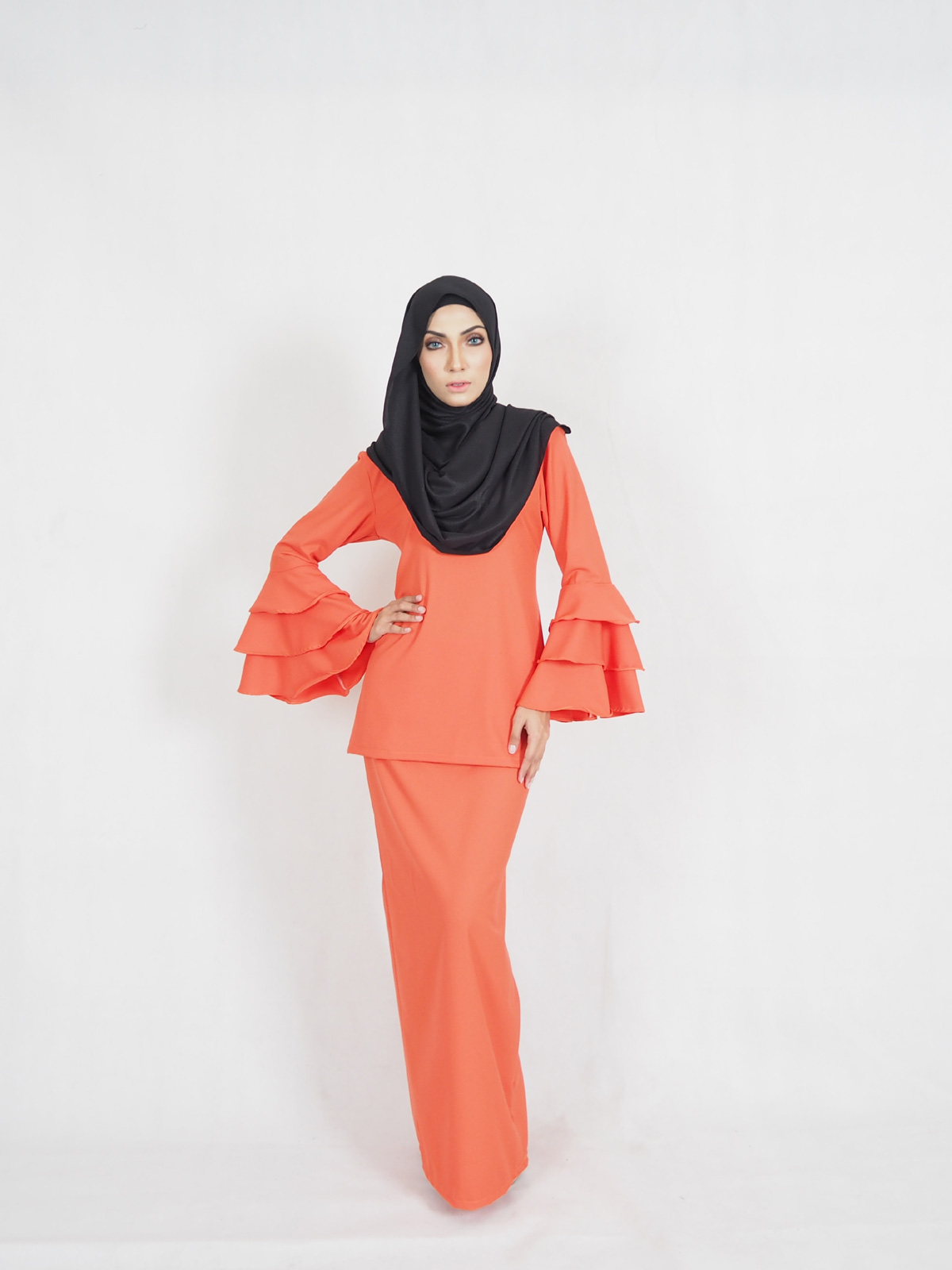 SW4415 Baju kurung (Maternity) Orange