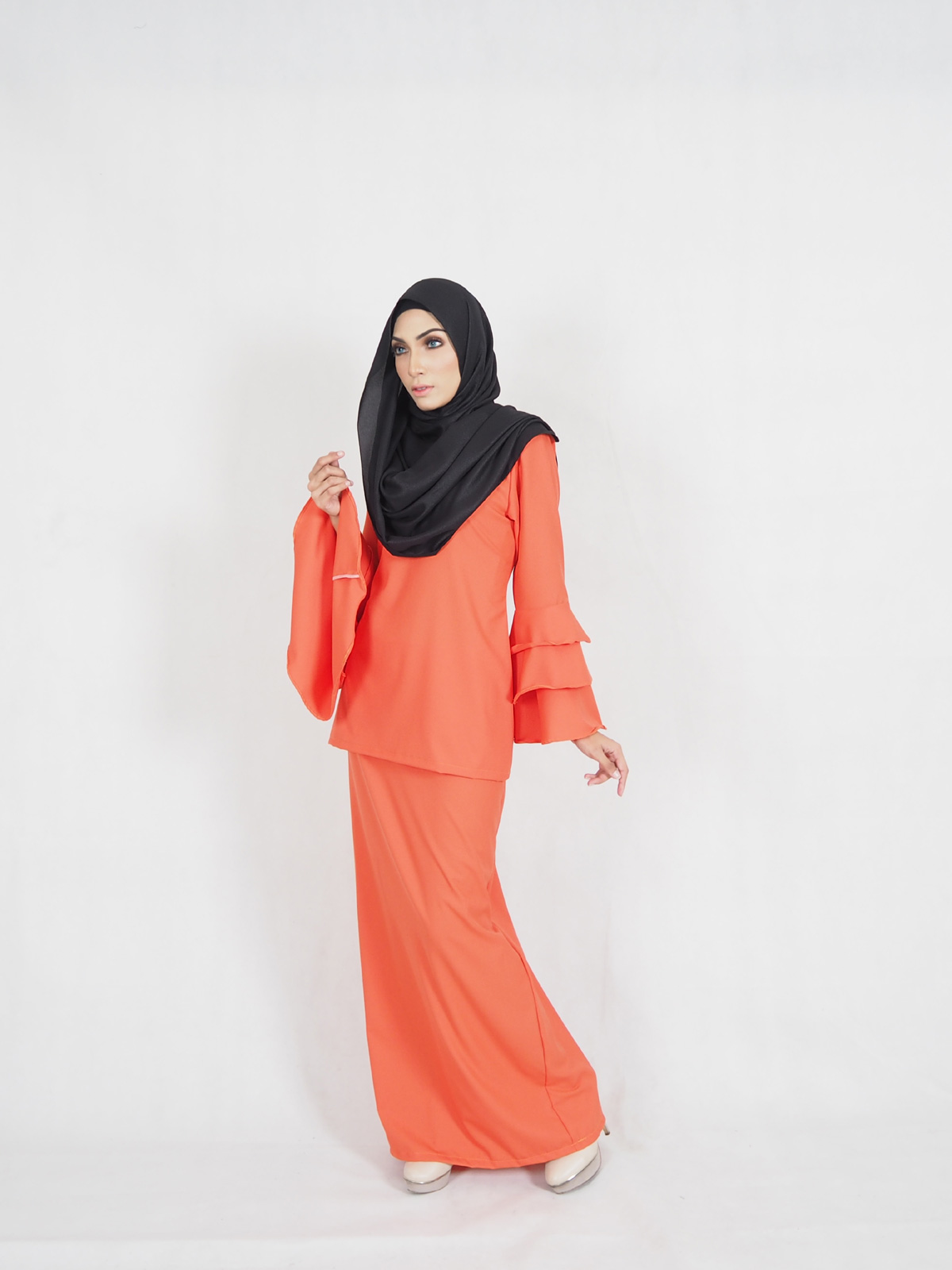 SW4423 Baju Kurung (Plus Size Maternity) Orange