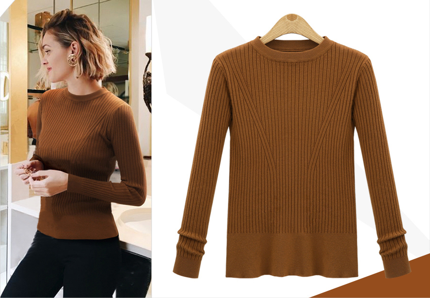 EW2470 Stylish Knit Top Brown