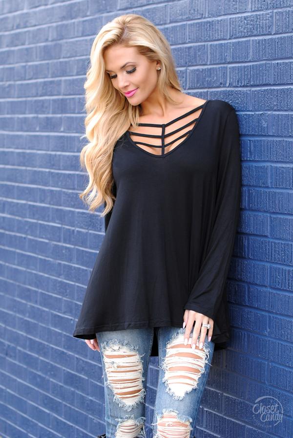 EW2491 Stylish Top Black
