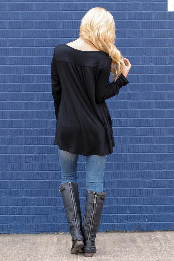 EW2491 Stylish Top Black